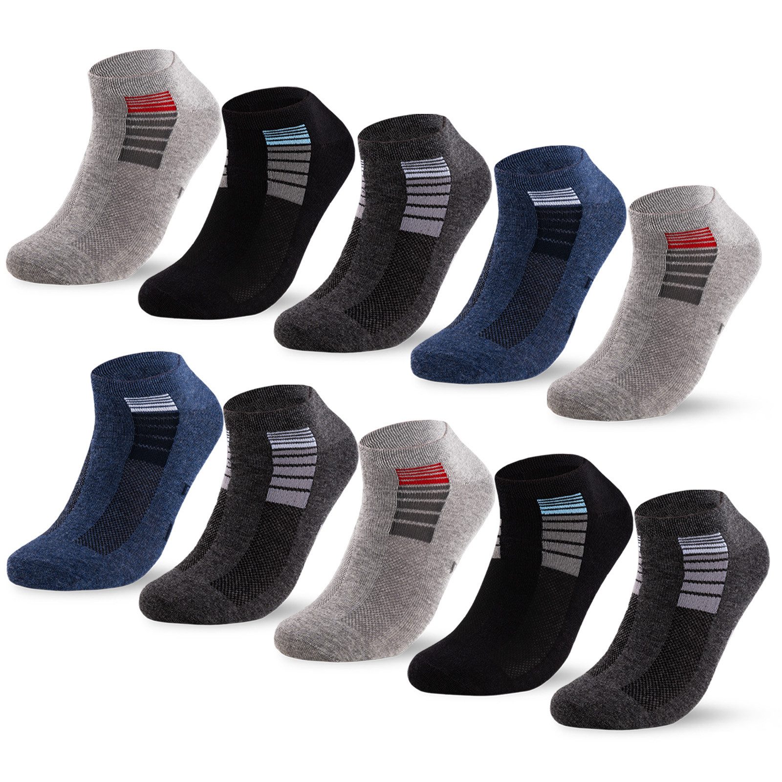 sockenkauf24 Sneakersocken 10 Paar Herren SPORT Socken Baumwolle (16735, 47 günstig online kaufen