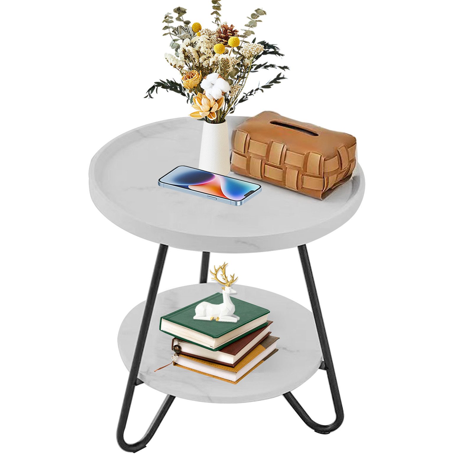 TWSOUL Couchtisch Beistelltisch Runder, 51,8 x günstig online kaufen