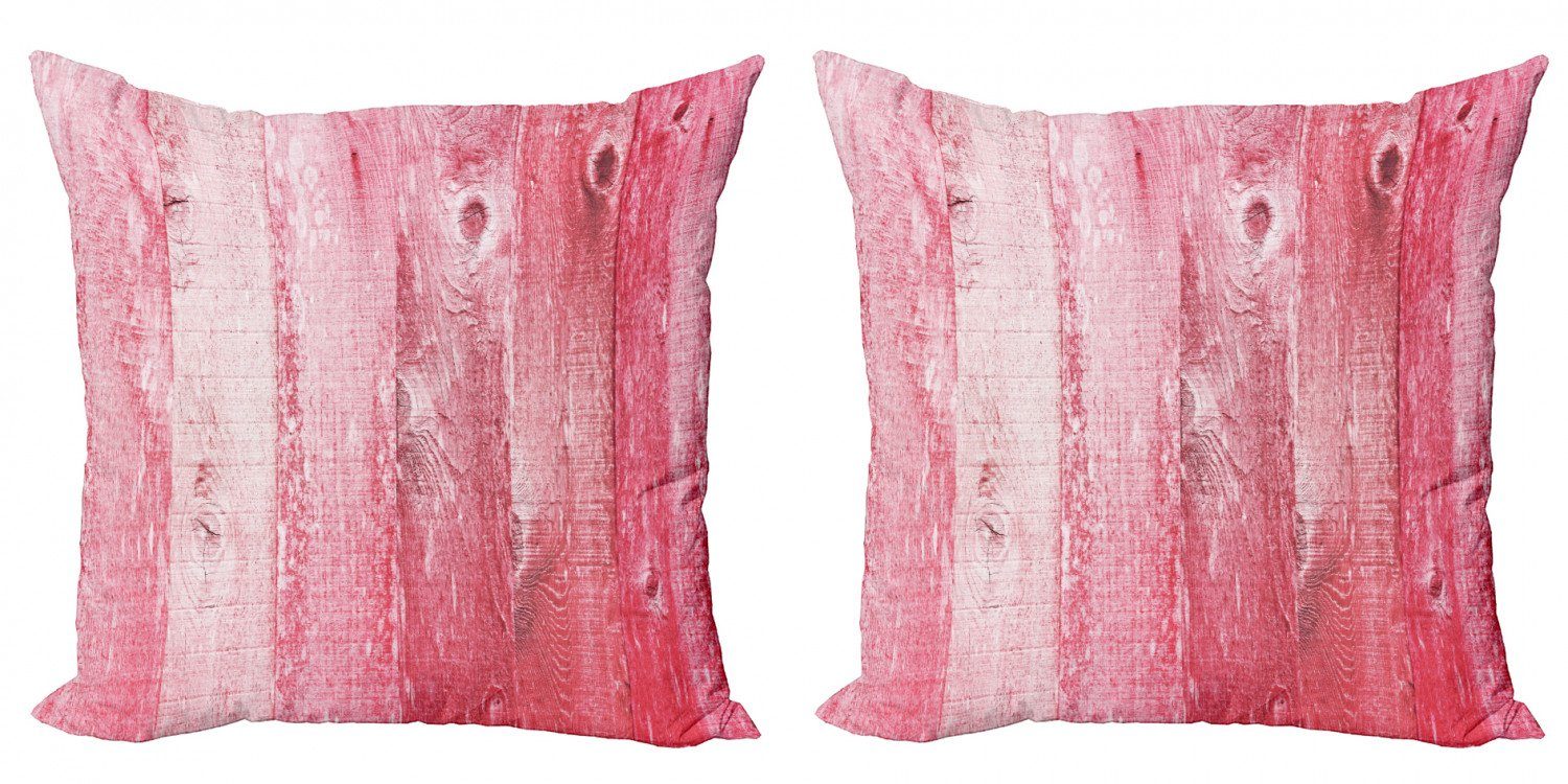 Weiß Pink Kissenbezüge (2 Abakuhaus und Distressed Holz Modern Doppelseitiger Stück), Accent Digitaldruck,