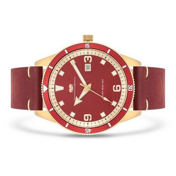 Rhodenwald & Söhne Quarzuhr Vintage II rot, mit Quarzwerk