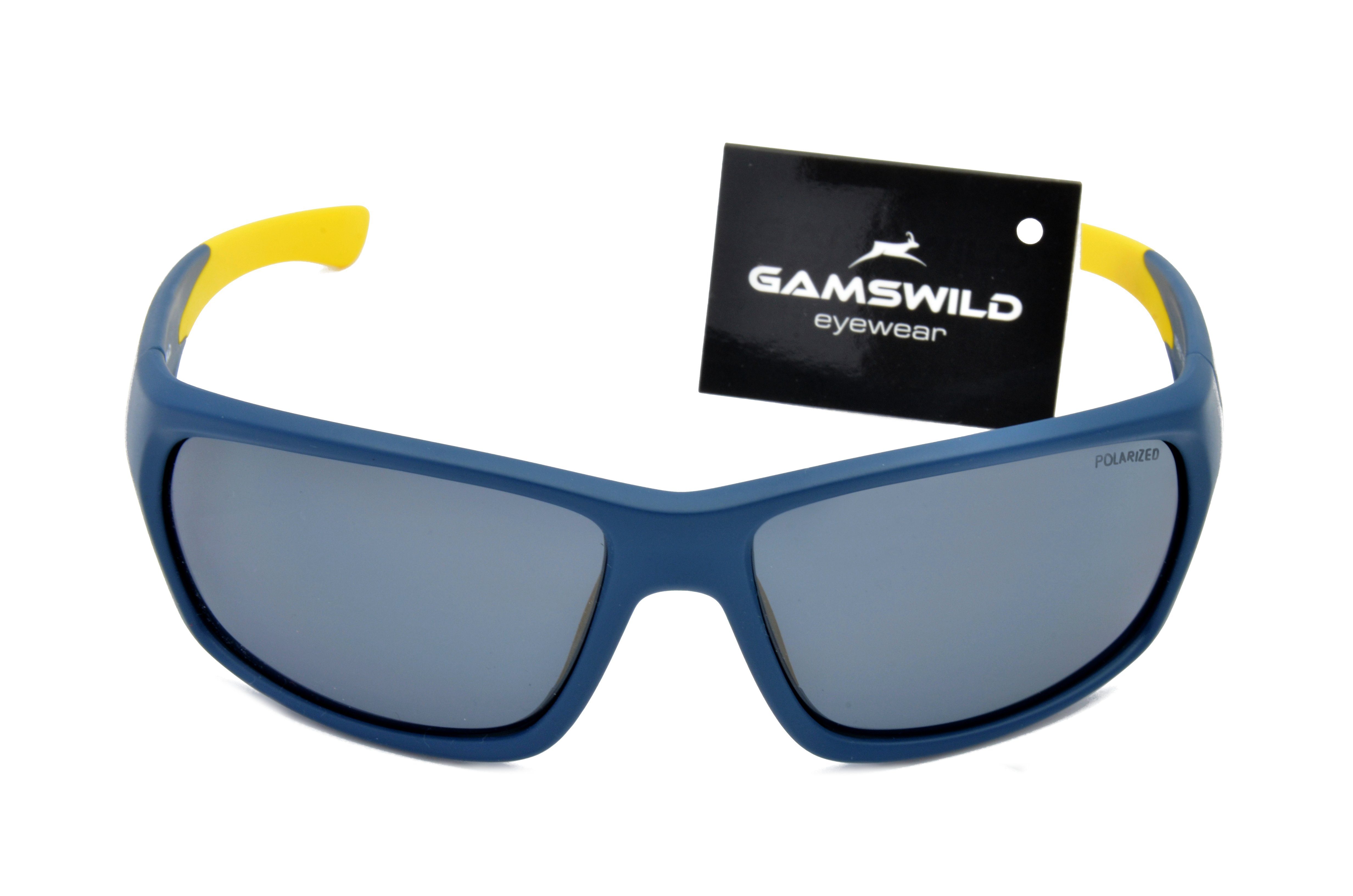 Gamswild WS4632 Skibrille Unisex blau-grau polarisiert, Sonnenbrille Sportbrille amber, Herren Damen beere-pink, blau_grau TR90, schwarz-grün, Fahrradbrille