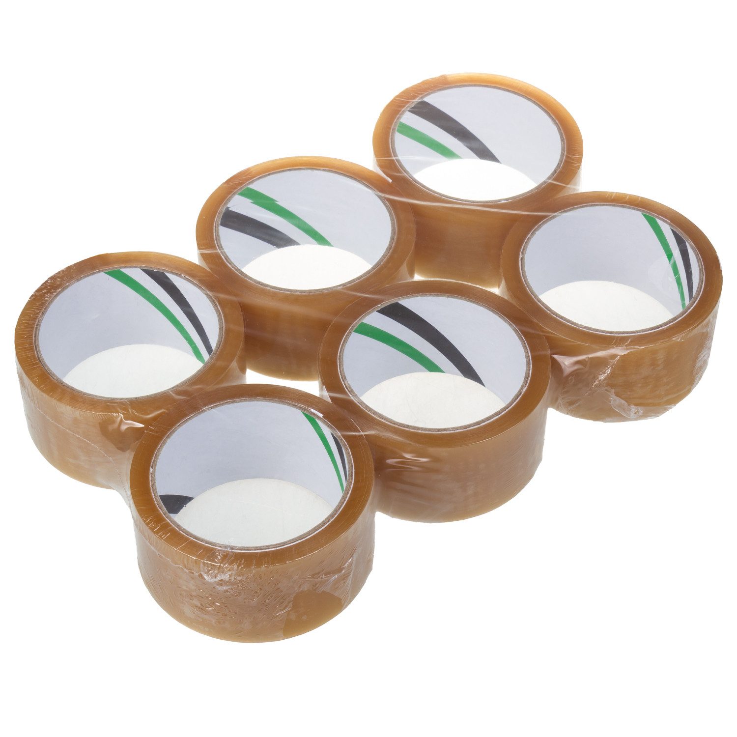 Green Team ECO Klebeband 6x Transparentes Klebeband 54m (6-St) Lösungsmittelhaltiges selbstklebendes Verpackungsband
