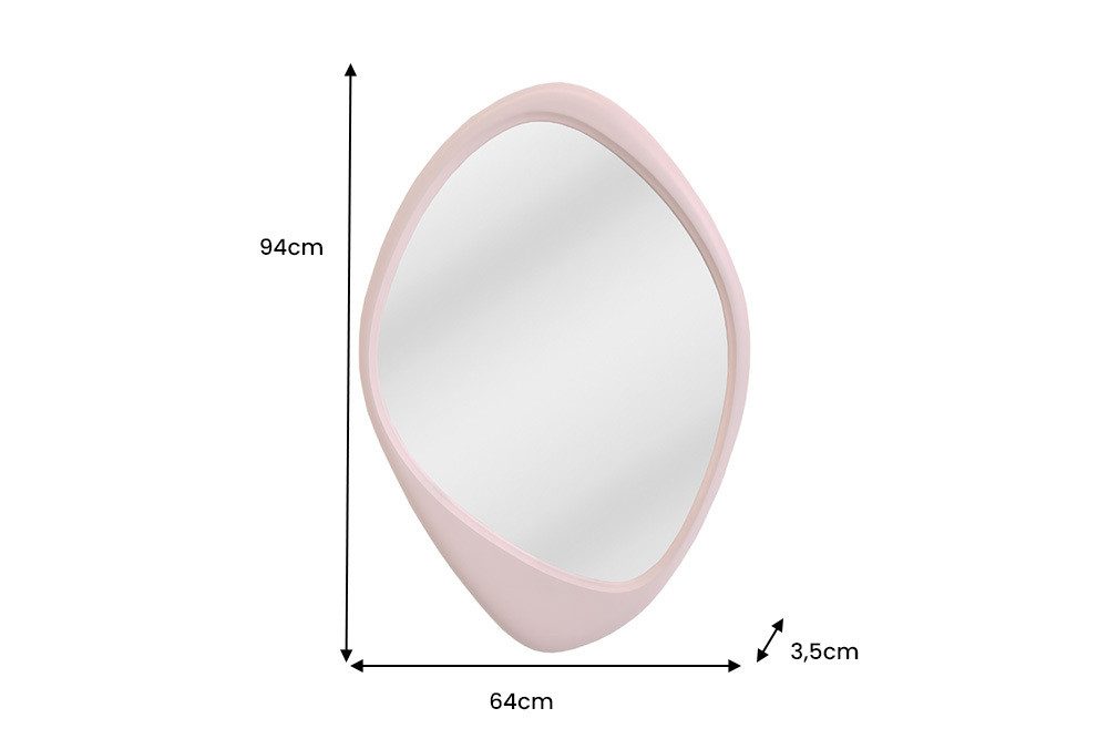 riess-ambiente Wandspiegel ORGANIC 95cm rosa – asymmetrische Form, flexibel nutzbar, Dekoration (Einzelartikel, 1-St), stilvolles Statement Piece – ideal für Flur oder Wohnzimmer