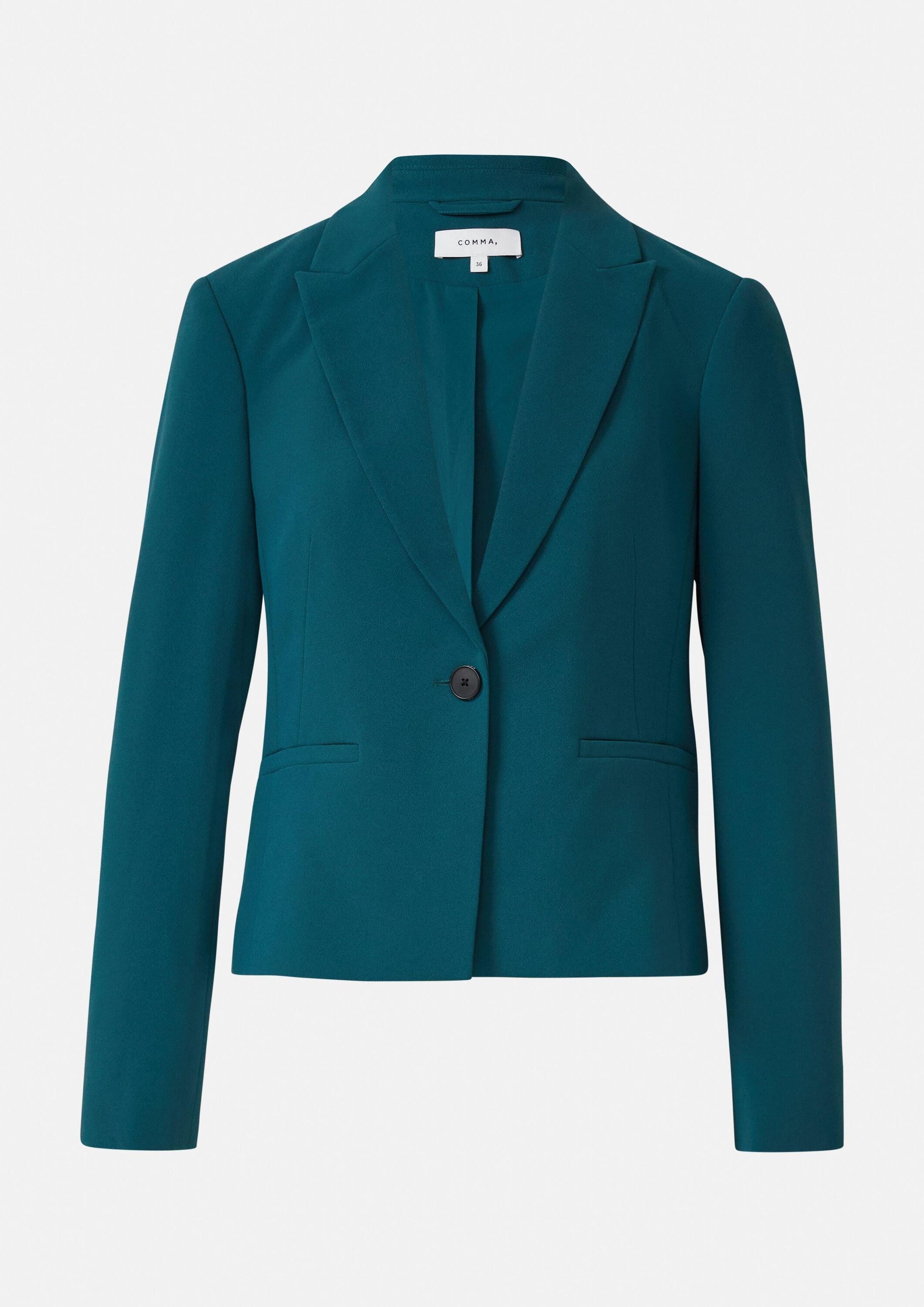 comma Jackenblazer Indoor-Blazer Taillierter Kurzblazer aus Crêpe