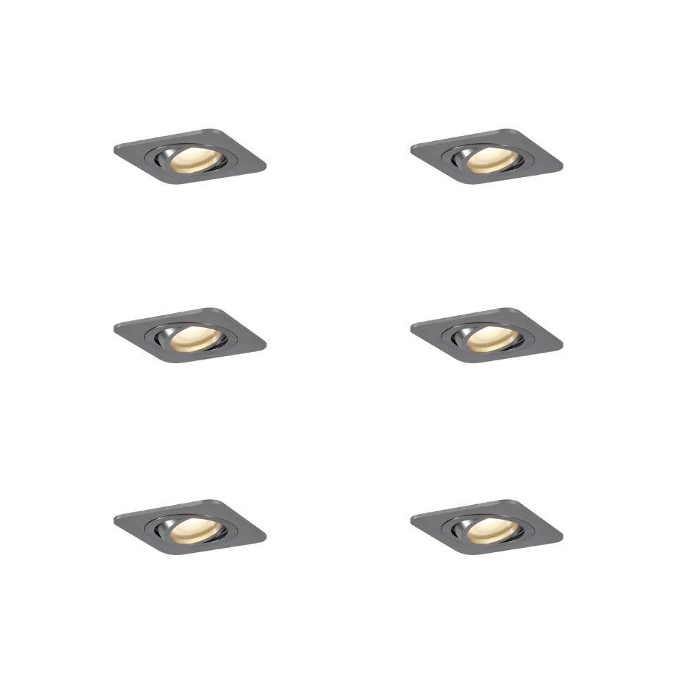 Qazqa LED Einbaustrahler Alberto, QAZQA Einbau­leuchte, gunmetal, Aluminium, Modern