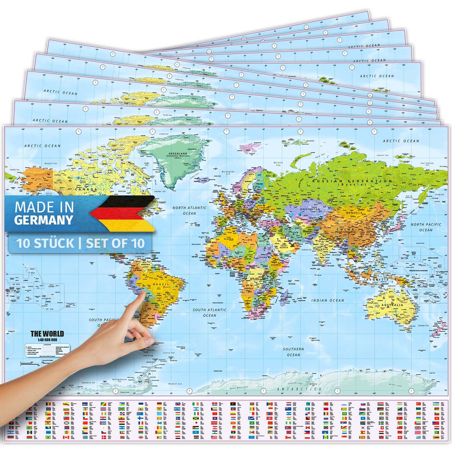 Goods+Gadgets Poster Weltkarte XXL Poster, Politisch günstig online kaufen