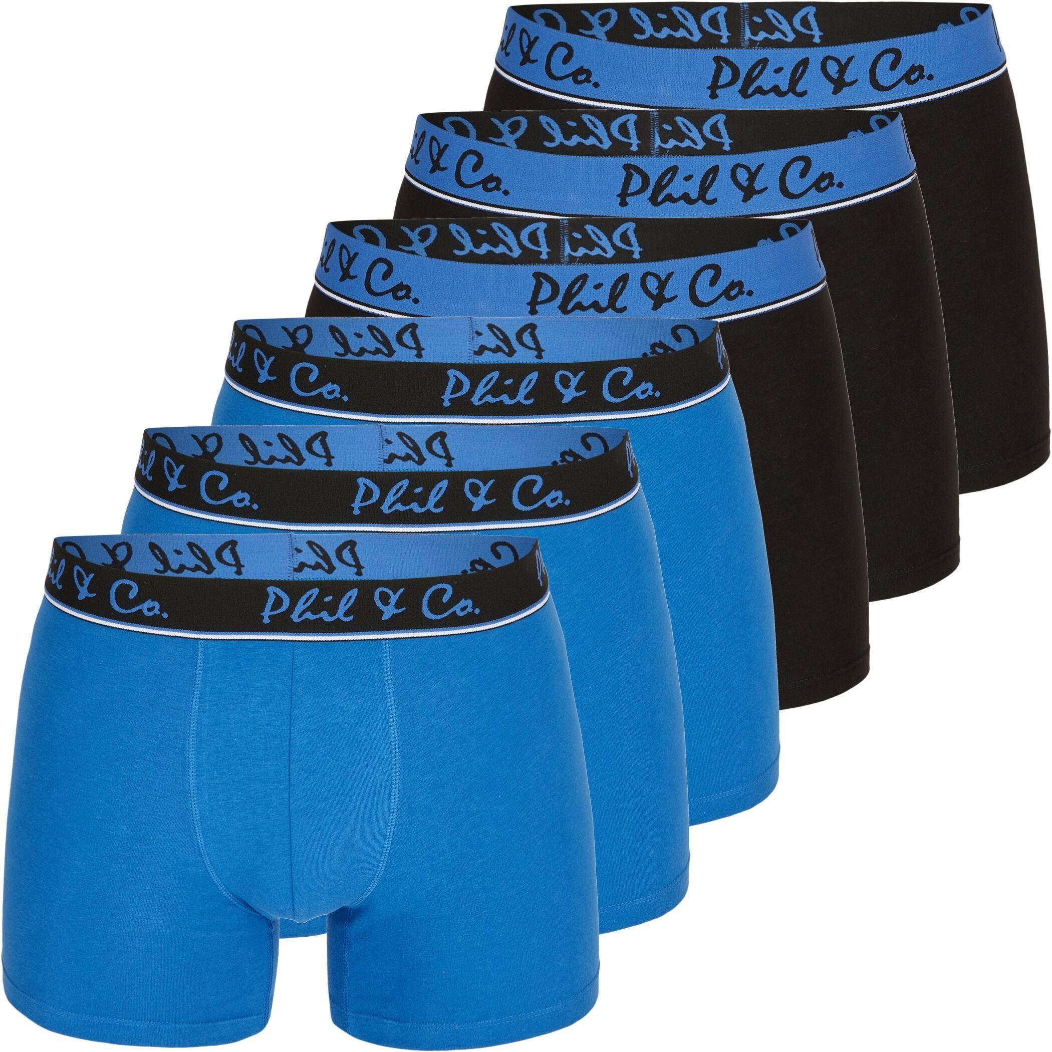 Phil & Co. Boxershorts 6er Pack Phil & Co Berlin Jersey Boxershorts Trunk Short Pant FARBWAHL (1-St) DESIGN 25