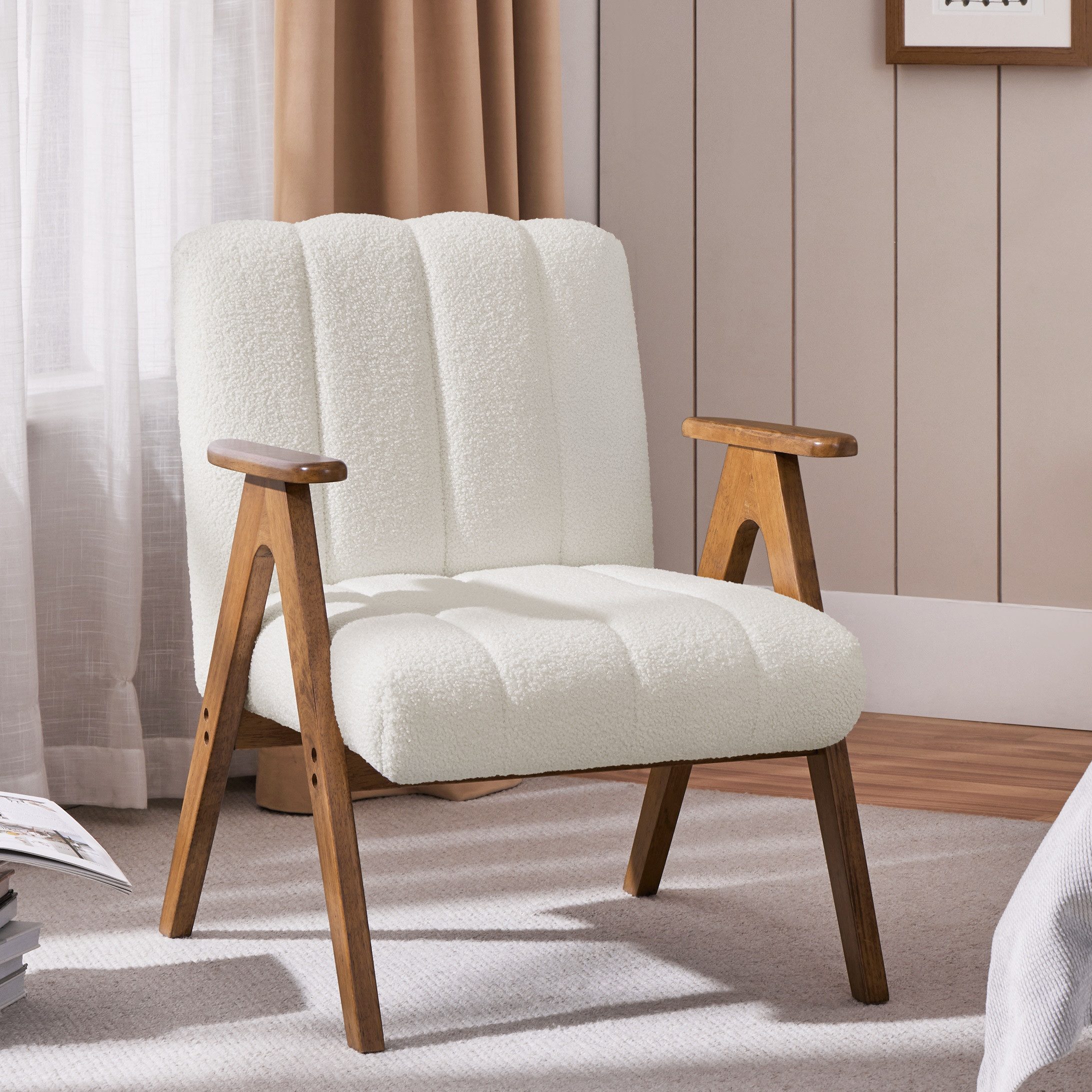 Yaheetech Loungesessel Polstersessel mit Armlehnen, Lesesessel Relaxsessel für Wohnzimmer