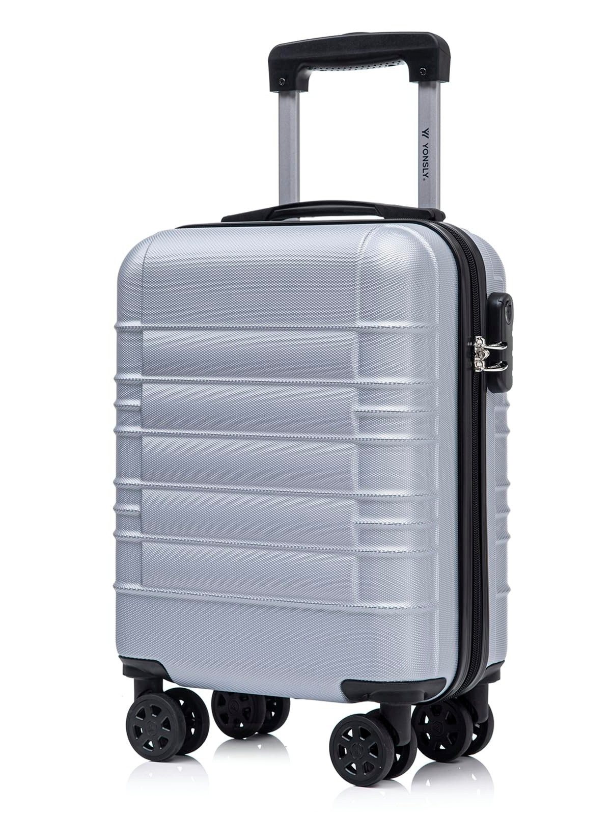 YONSLY Hartschalen-Trolley Hartschalen-Reisekoffer Trolley mit 4 Rollen und Zahlenschloss, 4 Rollen, leicht, robust und komfortabel für Kurztrip bis Urlaubsreise