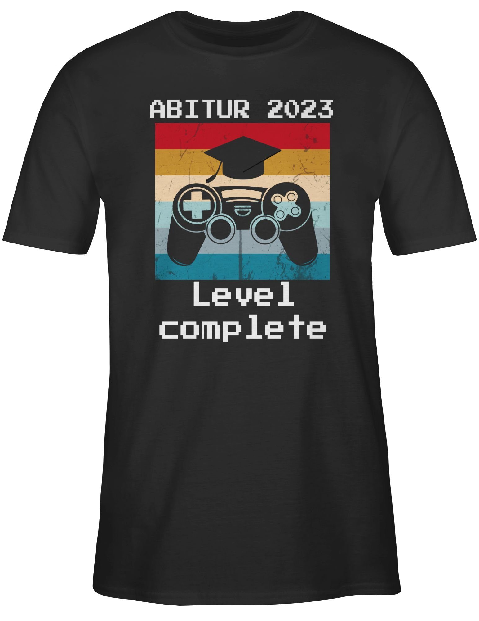 01 Shirtracer Abschluss Abitur Level Geschenk 2023 & Schwarz Complete Abitur Vintage 2024 T-Shirt