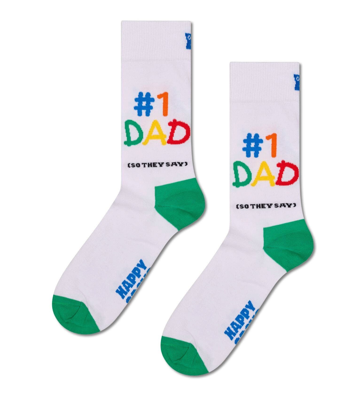 Happy Socks Socken Tagessocke Crew No1 Dad weiss/bunt - 1 Paar günstig online kaufen