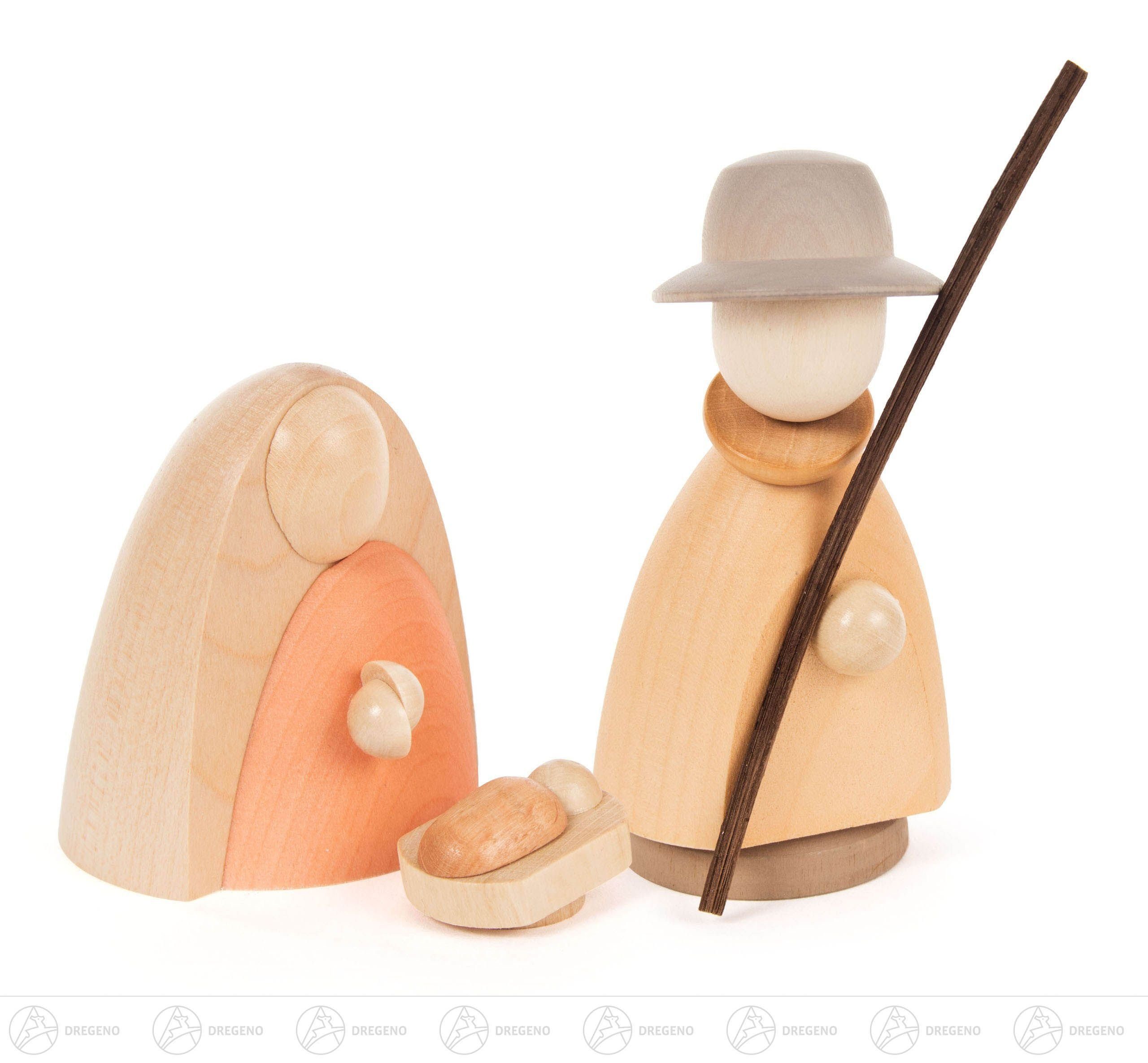 Dregeno Erzgebirge Krippe Krippenzubehör Heilige Familie lasiert (3) Höhe = 9,5cm NEU