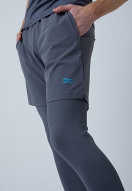 SPORTKIND Sporthose 2-in-1 Shorts mit Leggings Jungen & Herren grau