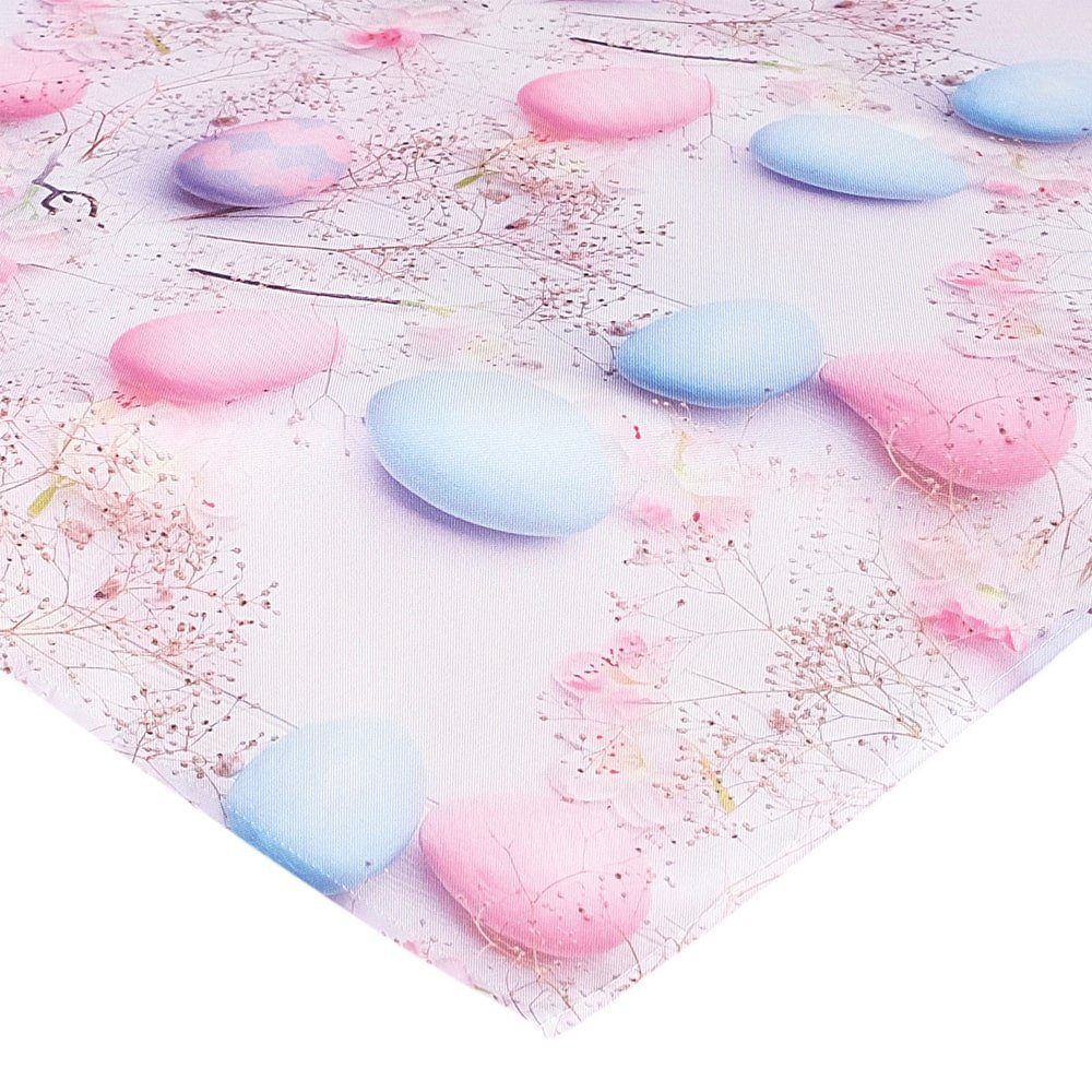 matches21 HOME & HOBBY Tischdecke Tischdecke Ostereier Pastell rosa & hellblau Druck 85x85 cm (1-tlg)