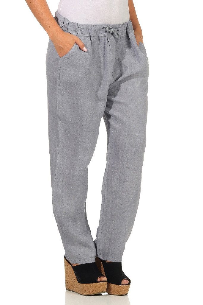 Mississhop Leinenhose Leinenhose 100 % Freizeithose günstig online kaufen
