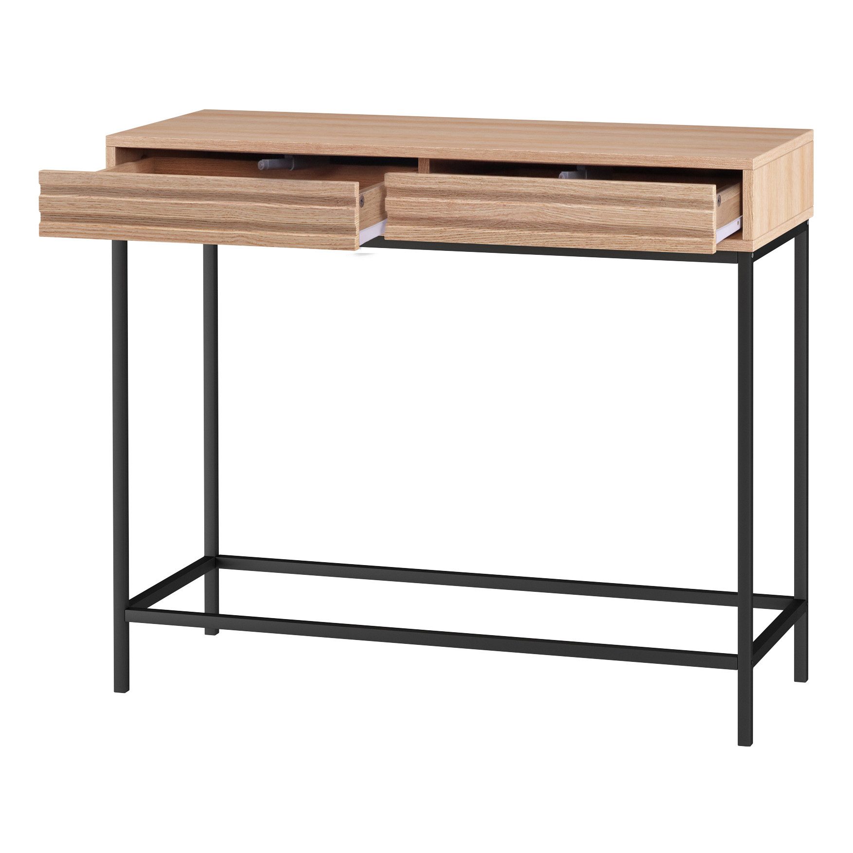 loft24 Konsolentisch Cecilie, Anrichte mit 2 Schubladen, Metallgestell, Breite 90 cm. Reduzierter Preis € 219,99. Unverbindliche Preisempfehlung € 299,99
