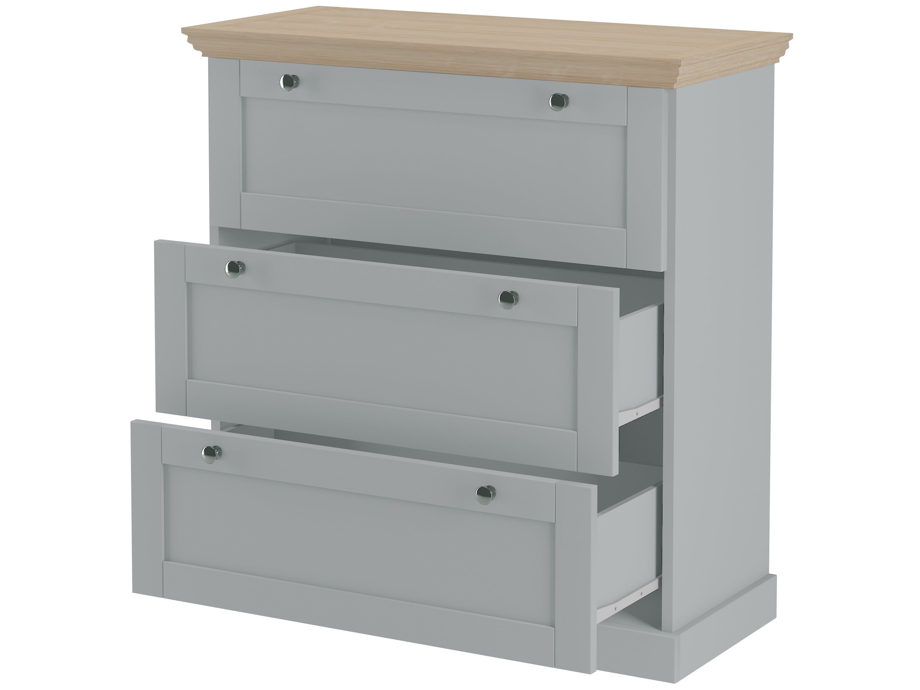 loft24 Kommode Bruce, 3 Schubladen, MDF, Schubladenkommode, Landhausstil