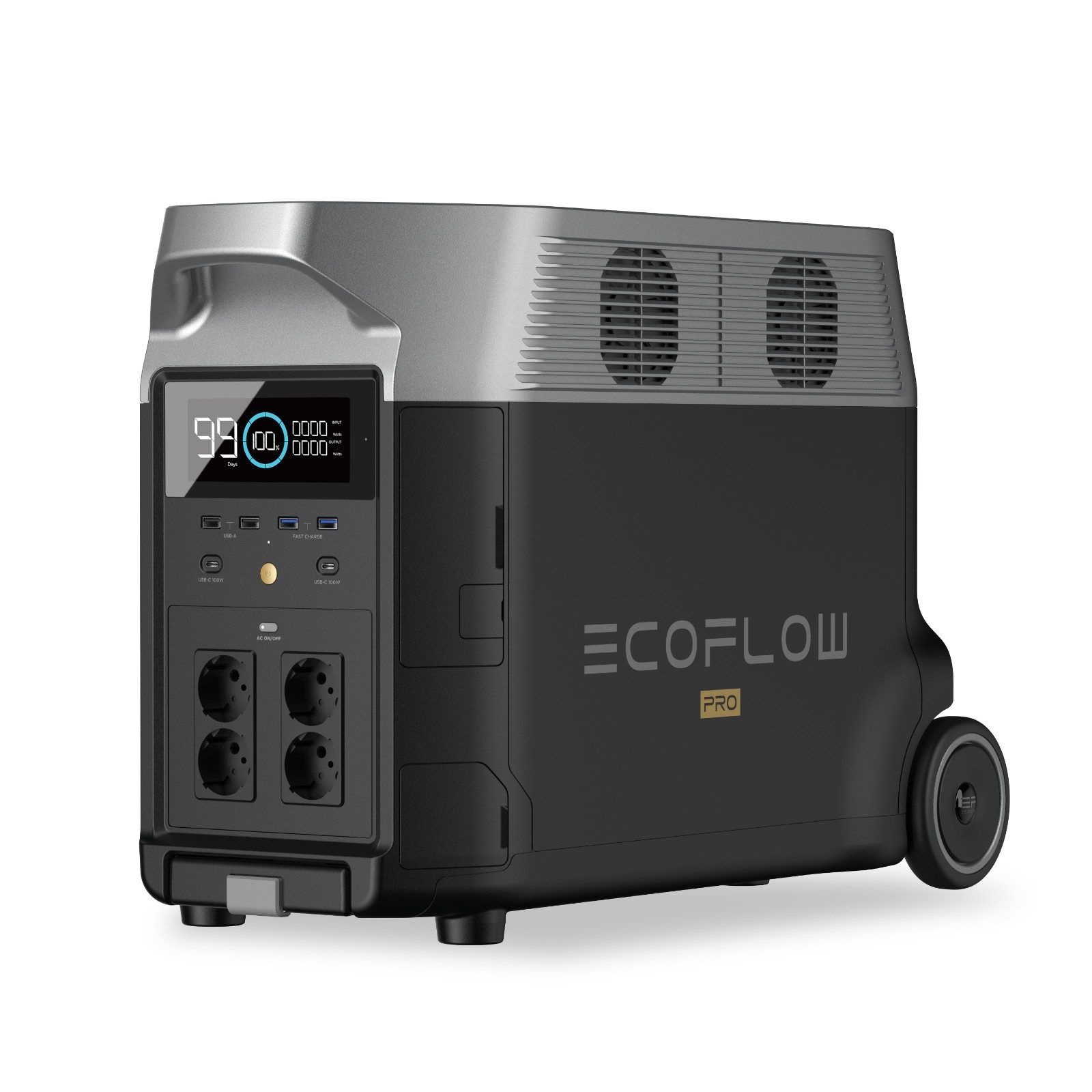 Ecoflow EF ECOFLOW DELTA Pro Solar Generator 3600Wh, erweiterbar bis 25kWh Powerstation EcoFlow DELTA Pro EcoFlow DELTA Pro 1125000 mAh, LiFePO4-Batterie, Stromspeicher für Zuhause, Stromausfall, Reise
