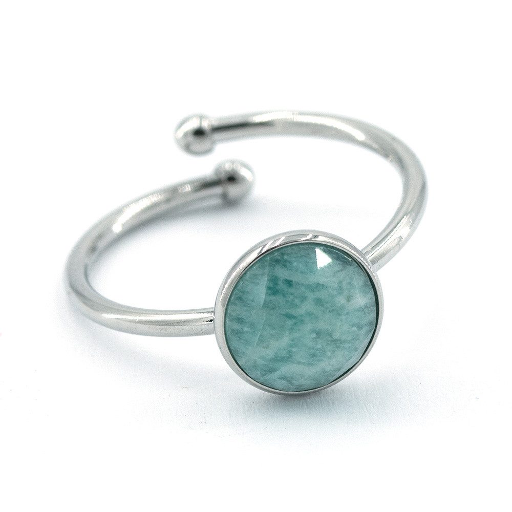 Sergio Engel Fingerring Beach Ring 01 Edelstahlring mit Natursteincabouchon (1-tlg), wasserfest