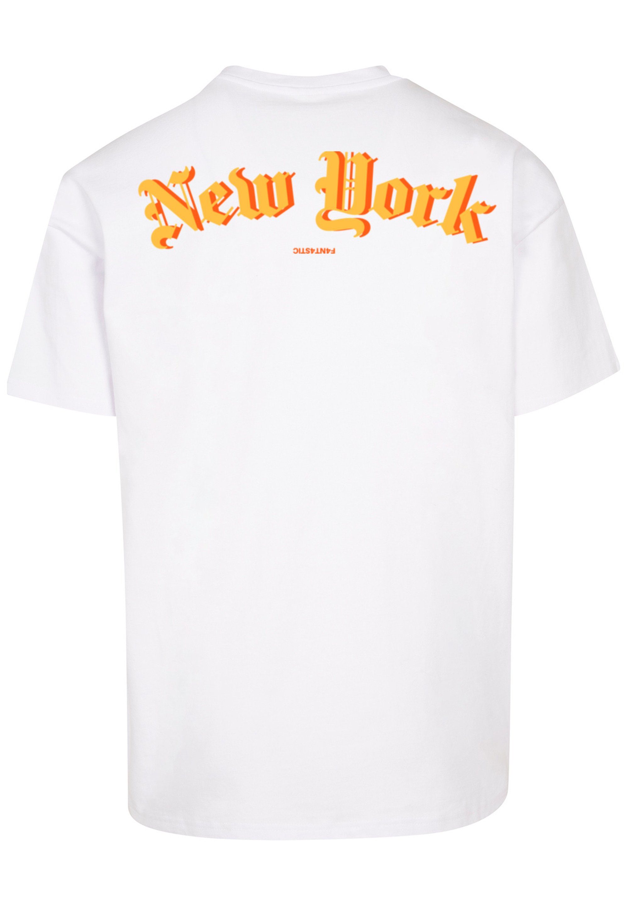 F4NT4STIC T-Shirt New Orange York Print weiß OVERSIZE TEE