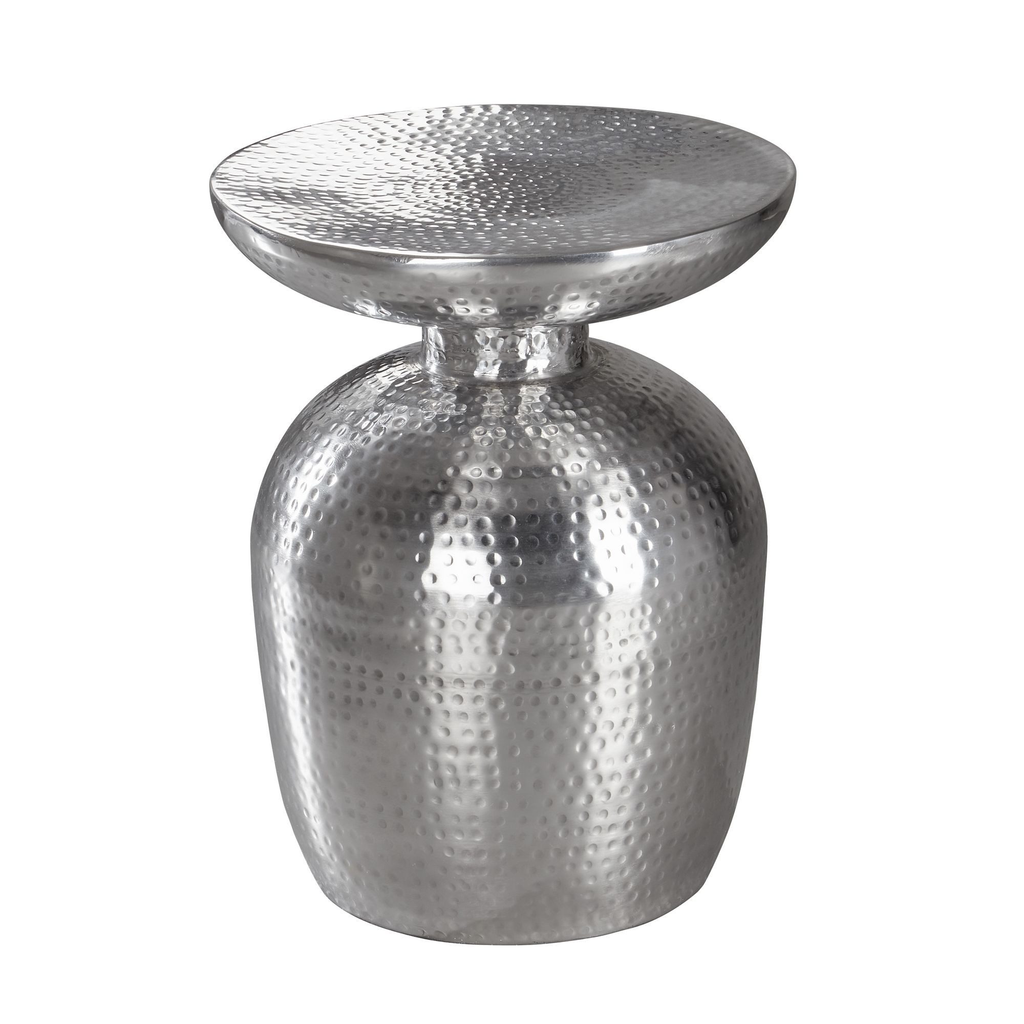 FINEBUY Beistelltisch SuVa12209_1 Ø 36,5 cm Tisch Alu Couchtisch Wohnzimmertisch (Kleiner Wohnzimmertisch, Sofatisch Orientalisch), 36,5x46x36,5 cm Aluminium Ha – Bild 5 von 5