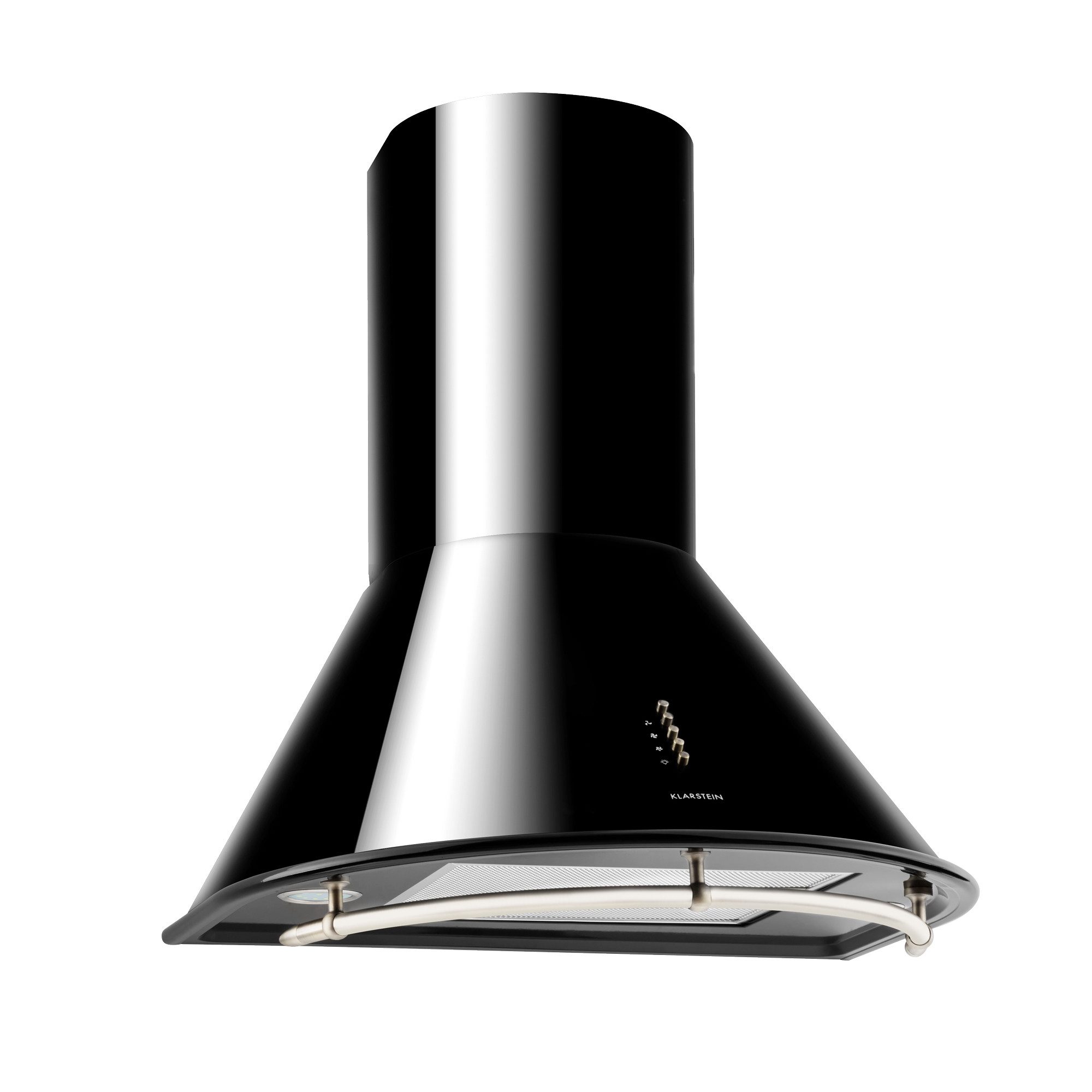 Klarstein Deckenhaube Lumio Neo Retro-Dunstabzugshaube 60cm 610m³/h A Edelstahl schwarz