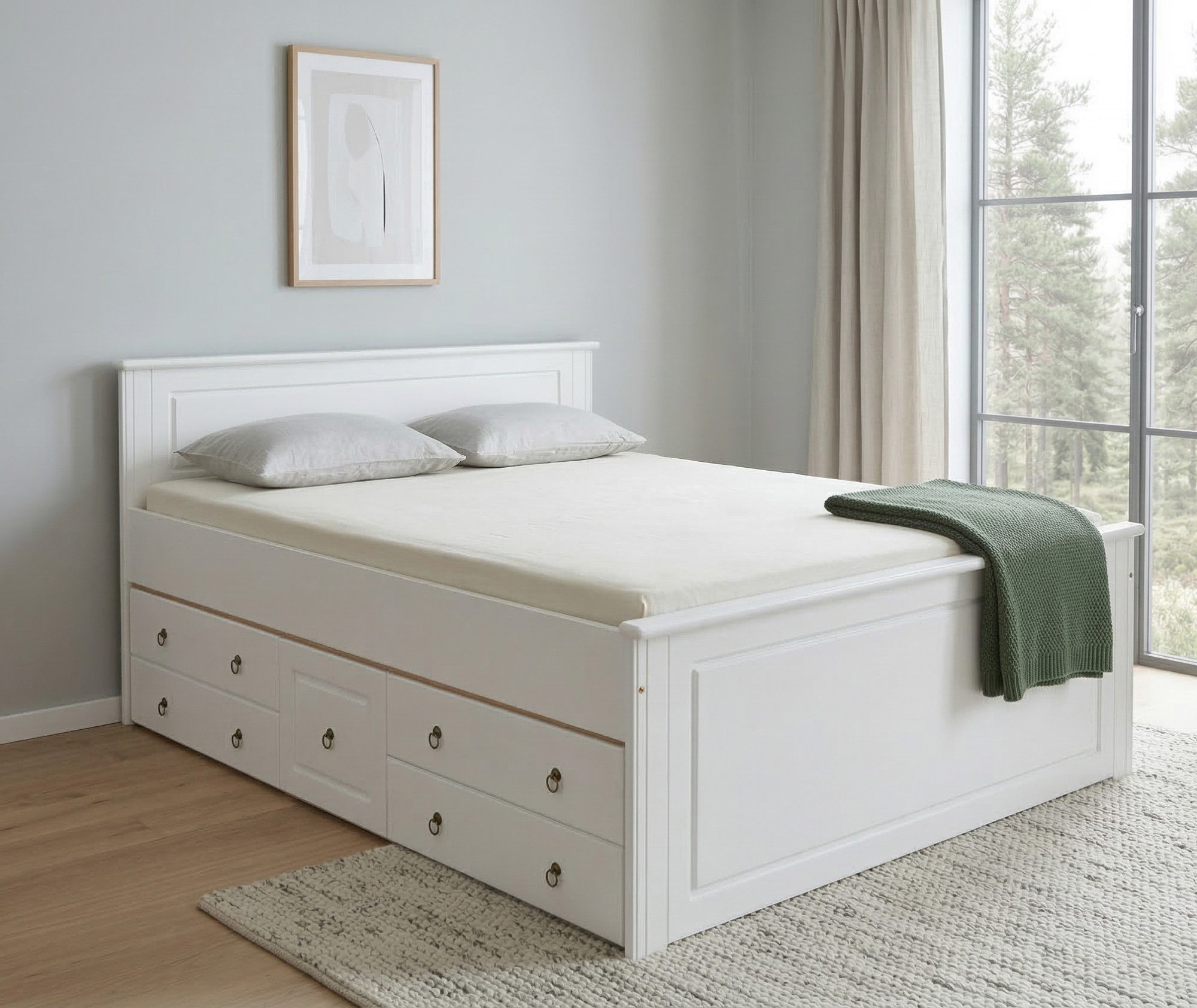 OTTO home Massivholzbett Hugo, FSC® zertifiziert, Landhausstil, zeitlos und edel (auch als Super Sparset inklusive Schubkästen), Stauraumbett, extra belastbar,  – Bild 3 von 5