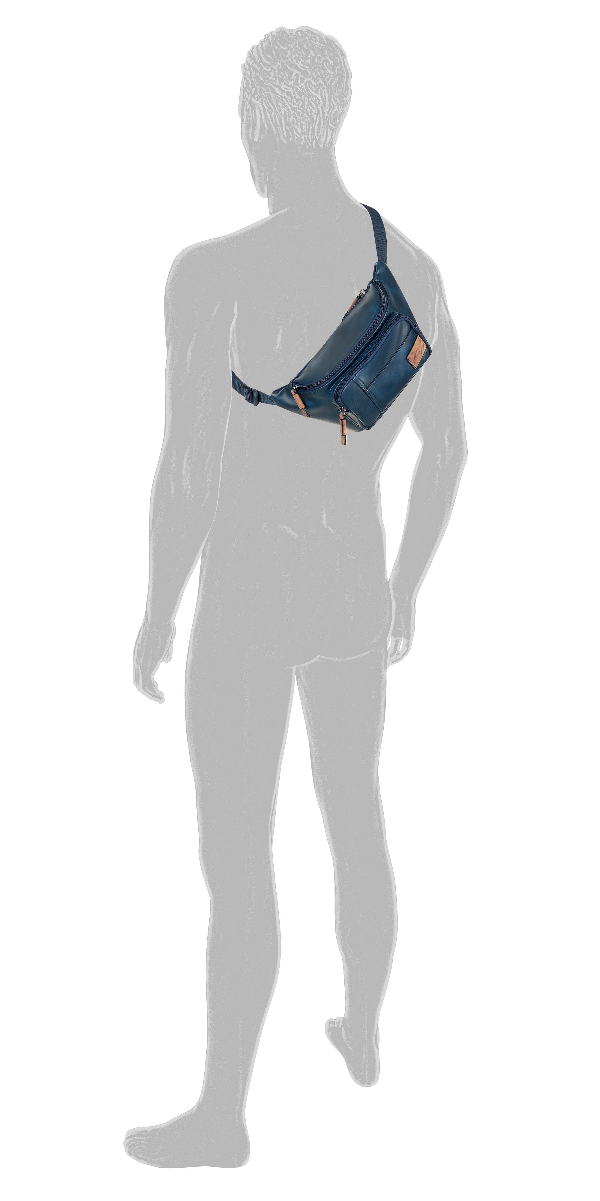 camel active Bauchtasche Laos, Unisex Gürteltasche, Crossbody-Bag mit praktischen Details