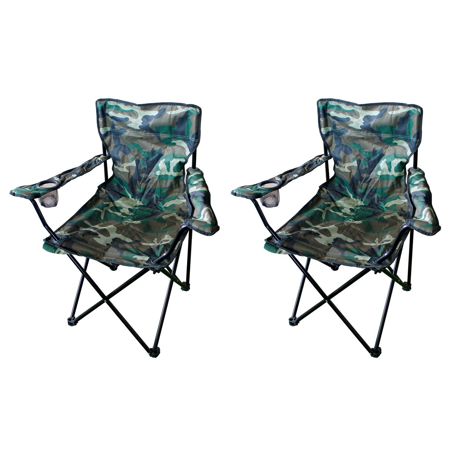 Mojawo Klappstuhl 2er Anglersessel Campingstuhl Outdoorstuhl Getränkehalter Camouflage