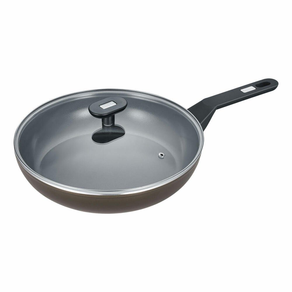 Schäfer Schmorpfanne 28 Cm – Mit Ahornholz-Griff, Antihaftbeschichtet, Induktionsgeeignet, Ideal Zum Braten & Schmoren