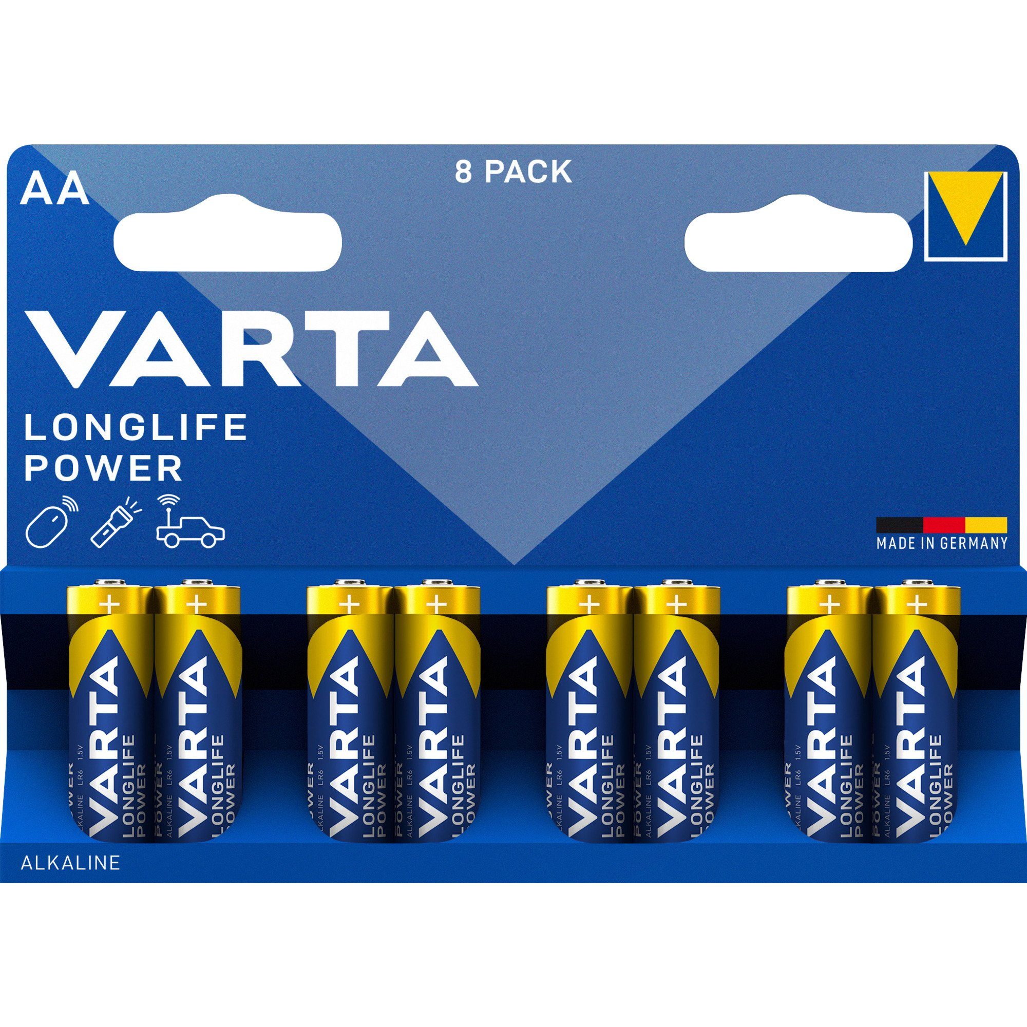 VARTA Varta High Energy, Batterie, (8 Stück, AA) Batterie