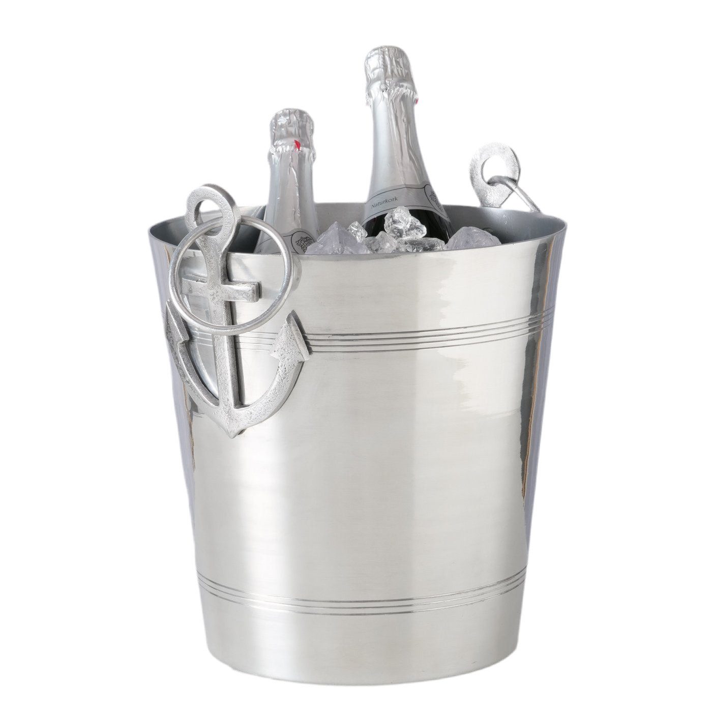 Wein- und Sektkühler Wein Champagner Sektkühler Aluminium maritim Ankergriffe