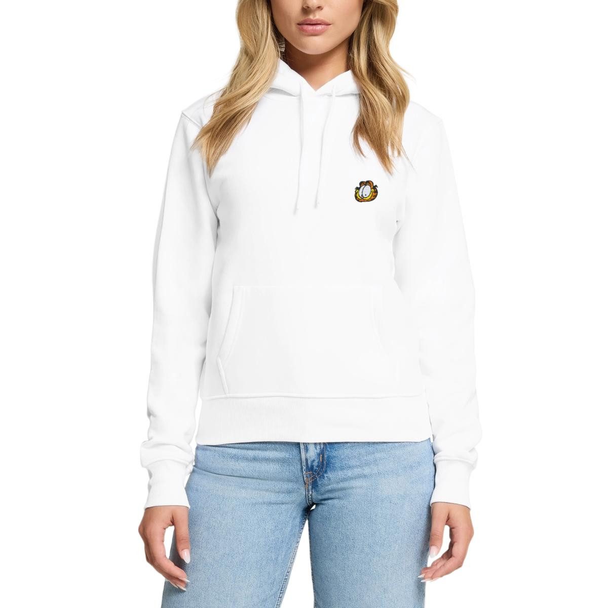 Spreadshirt Hoodie Garfield Als Stick-Design Damen Premium Hoodie (1-tlg)