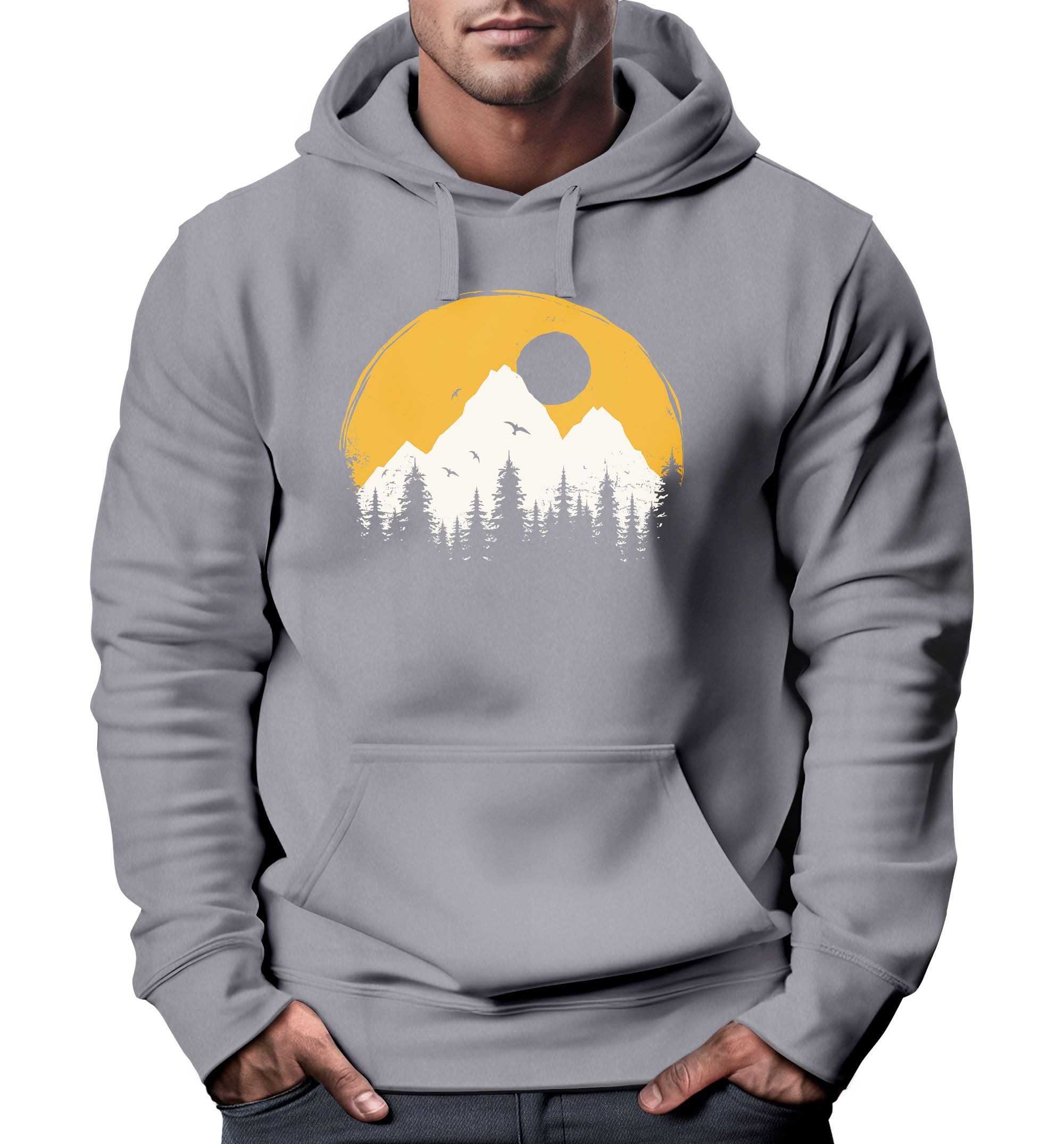 Hoodie Hoodie Herren Outdoor Print Natural Badge Logo Wandern Kapuzenpulli