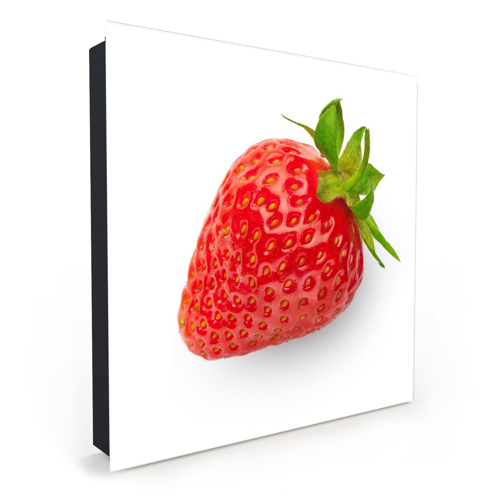 Primedeco Schlüsselkasten Magnetpinnwand mit Glasfront Erdbeeren mit ...