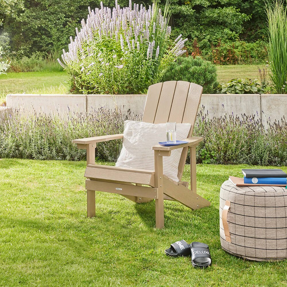 HOME DELUXE Gartenstuhl FAREA - Adirondack (1 St), mit breiten Armlehnen, Gartensessel, Loungesessel