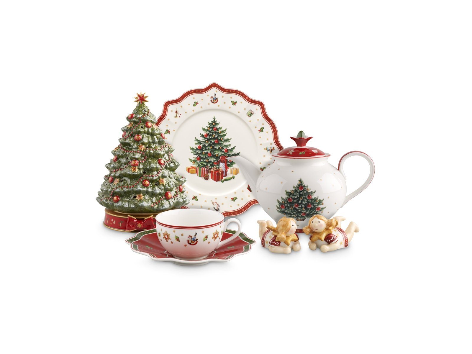 Villeroy & Boch Teller-Set Toy's Delight Suppenteller rot 26 cm Set6, Premium Porcelain