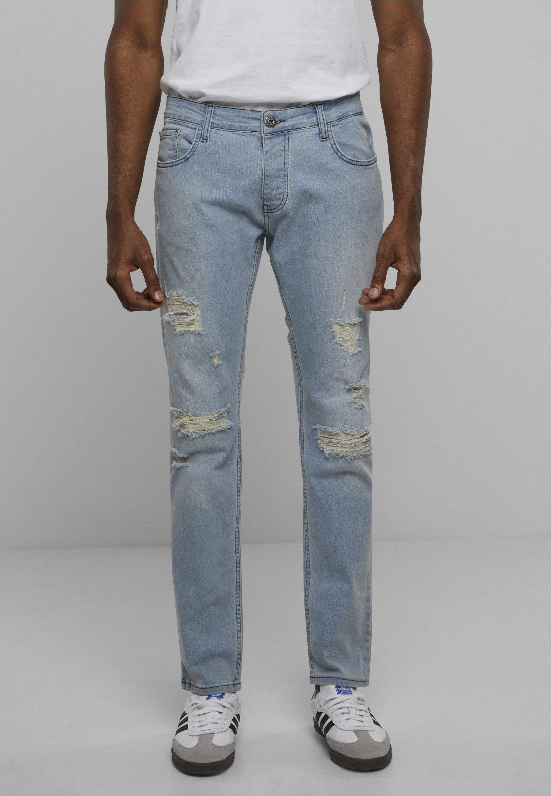 2Y Premium Bequeme Jeans 2Y Premium Herren 2Y Destroyed Slim Fit Denim
