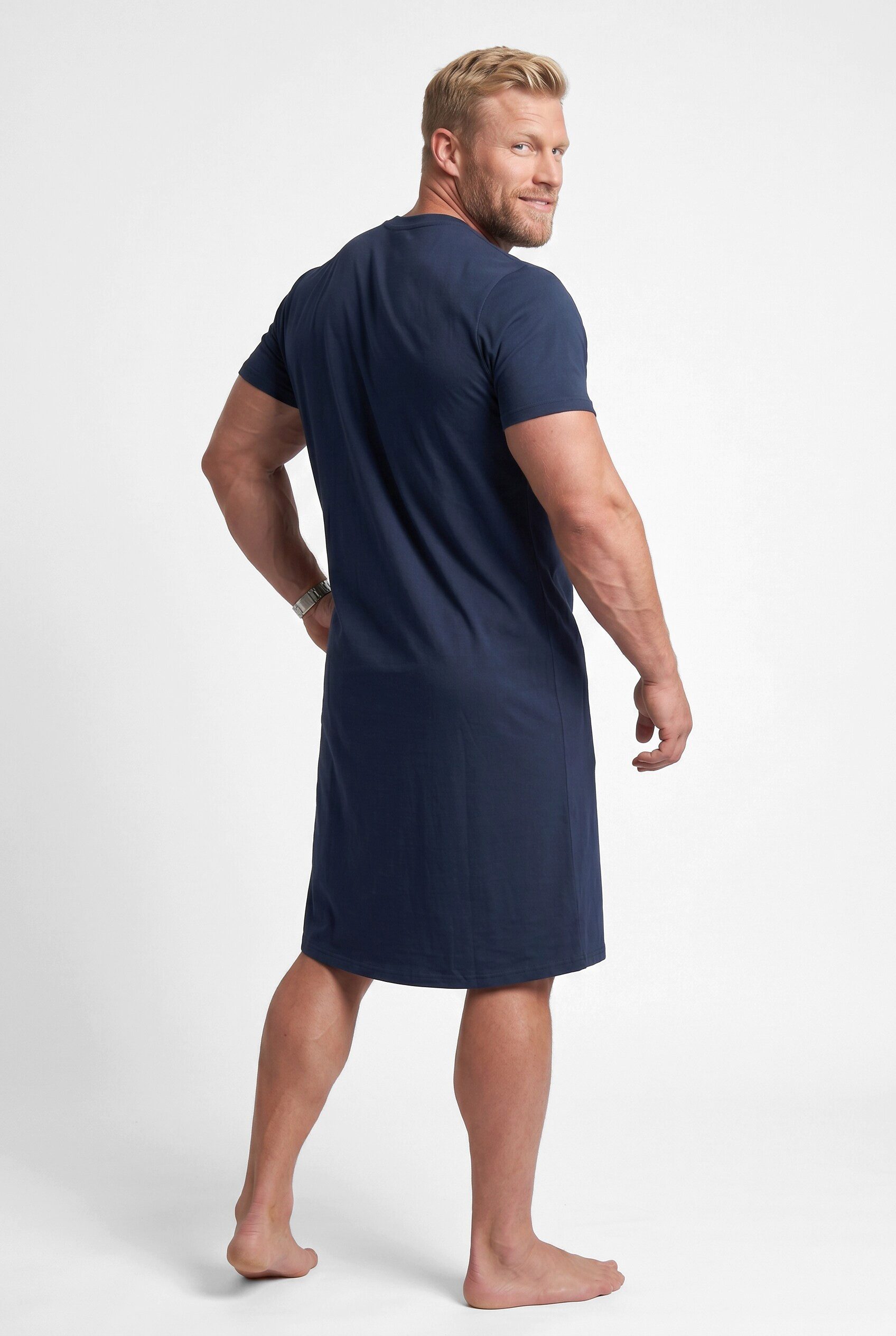 Men Plus Schlafanzug Nachthemd Halbarm Jersey V-Ausschnitt bis 8 XL