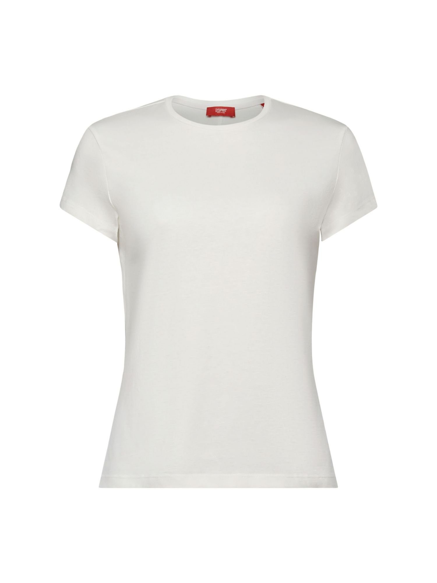 Esprit T-Shirt T-Shirt mit Rundhalsausschnitt, 100 % Baumwolle (1-tlg) OFF WHITE | T-Shirts