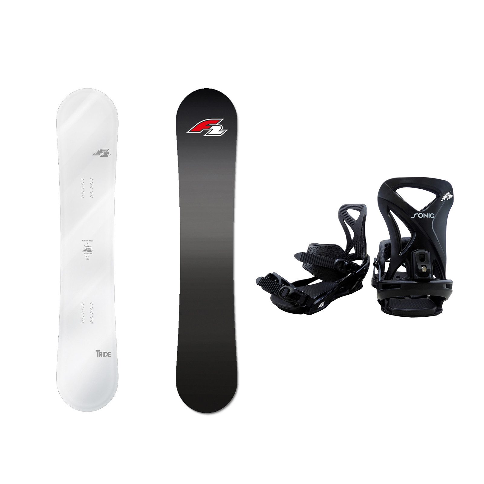 F2 Snowboard F2 Set Snowboard T-Ride Mirror Weiss 162cm + Sonic Pro Bindung L