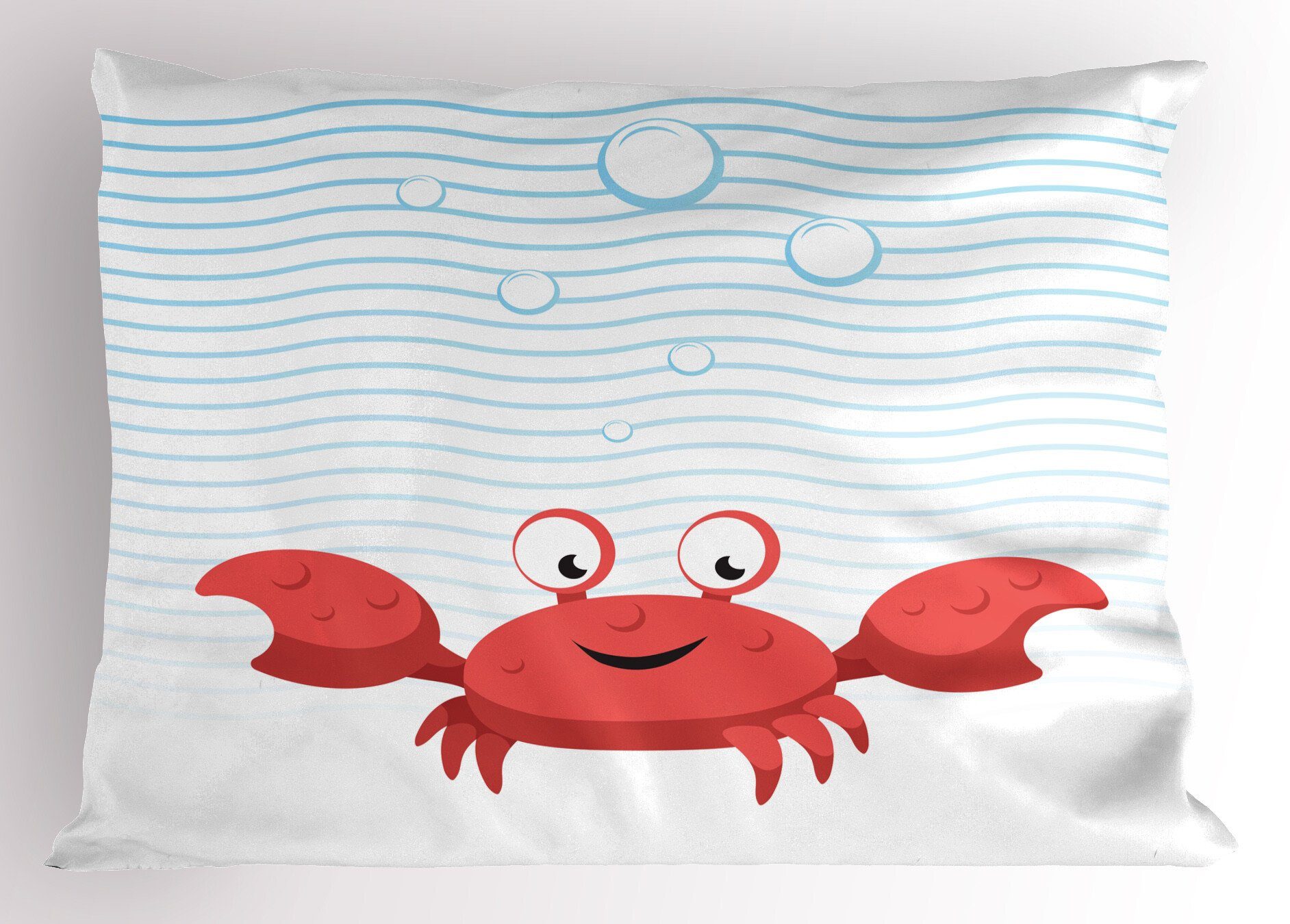 Stück), Kissenbezüge Unterwasser Queen (1 Einsiedlerkrebs Lächeln Gedruckter Crab Abakuhaus Size Dekorativer Kopfkissenbezug,