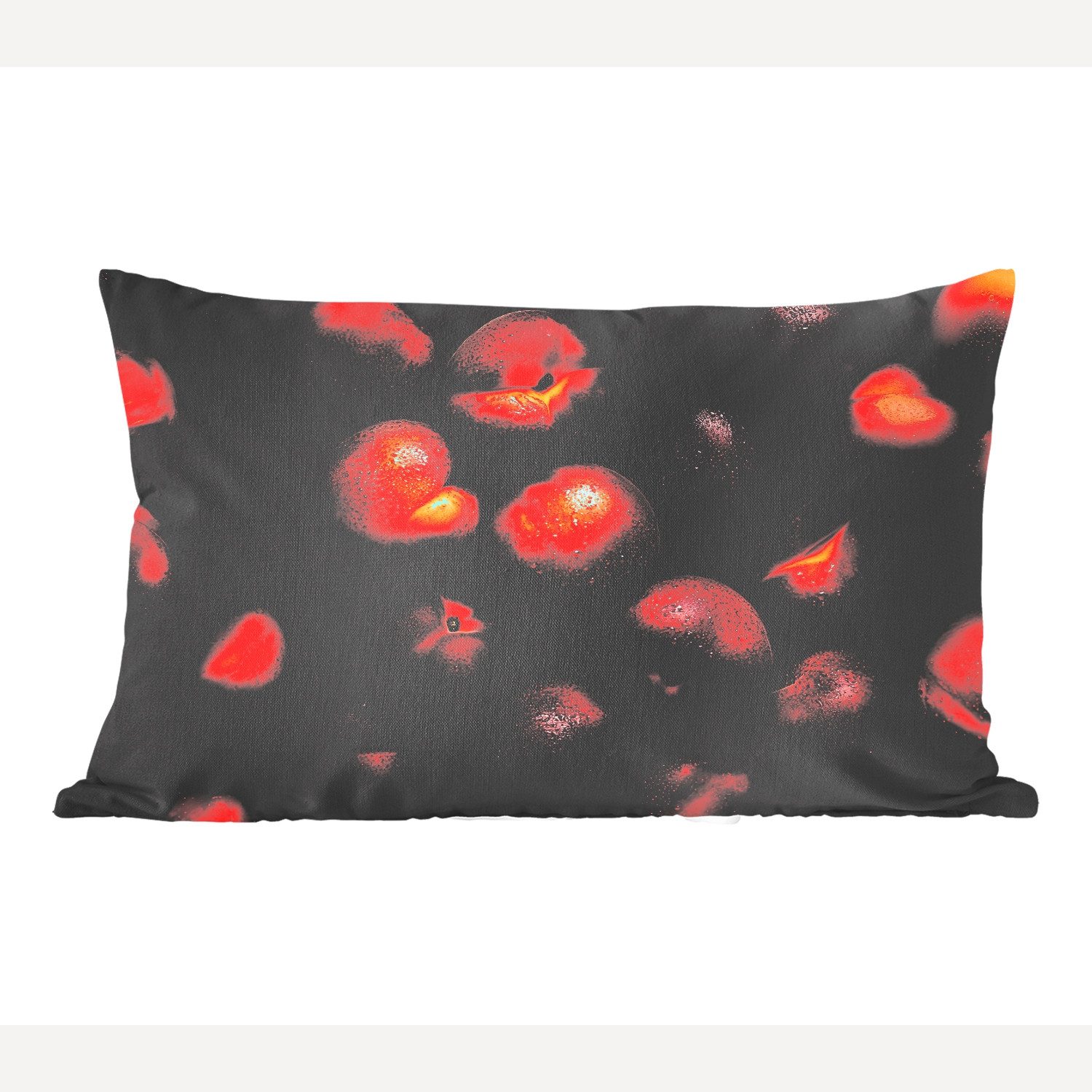 MuchoWow Dekokissen Obst - Nahaufnahme - Nektarinen, Dekoration, Zierkissen, Kissen mit Füllung, 50x30 cm
