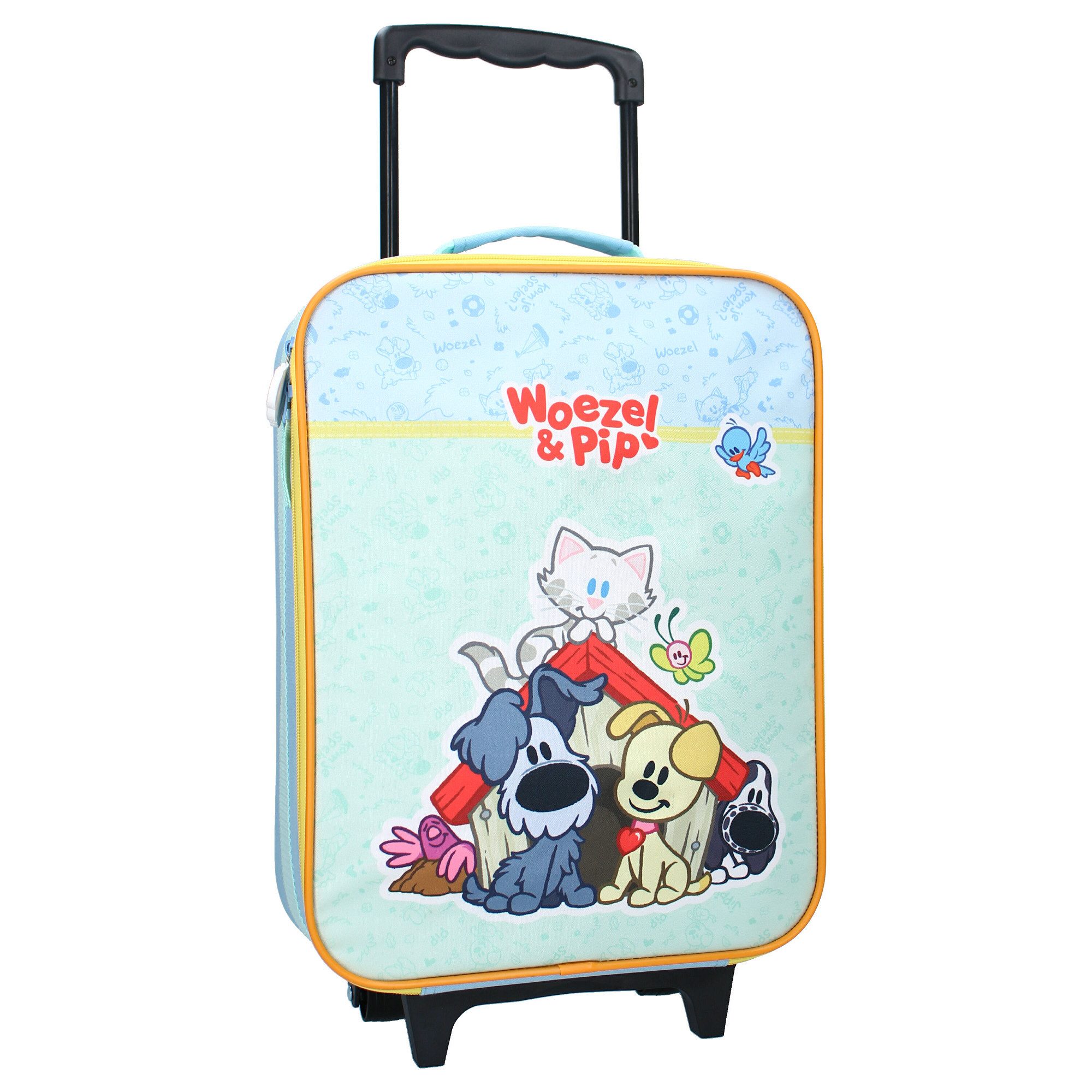Vadobag Trolley Kinder Trolley Koffer Woezel & Pip – Fröhlicher Aufdruck, 41×30×14 cm