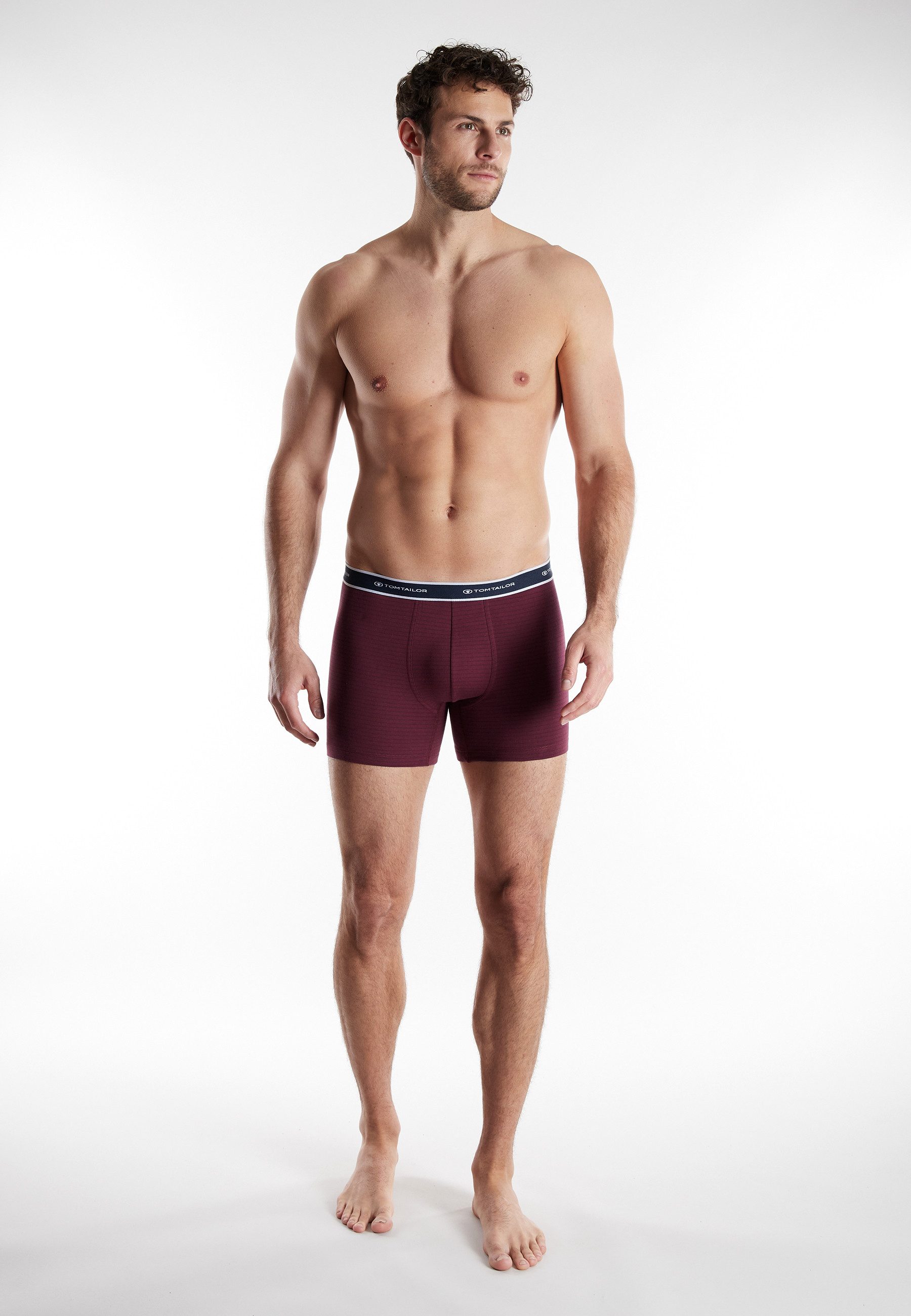 TOM TAILOR Lange Unterhose Kentucky Logobund, basic, gestreift, eng, bequem, weich, Baumwollmix