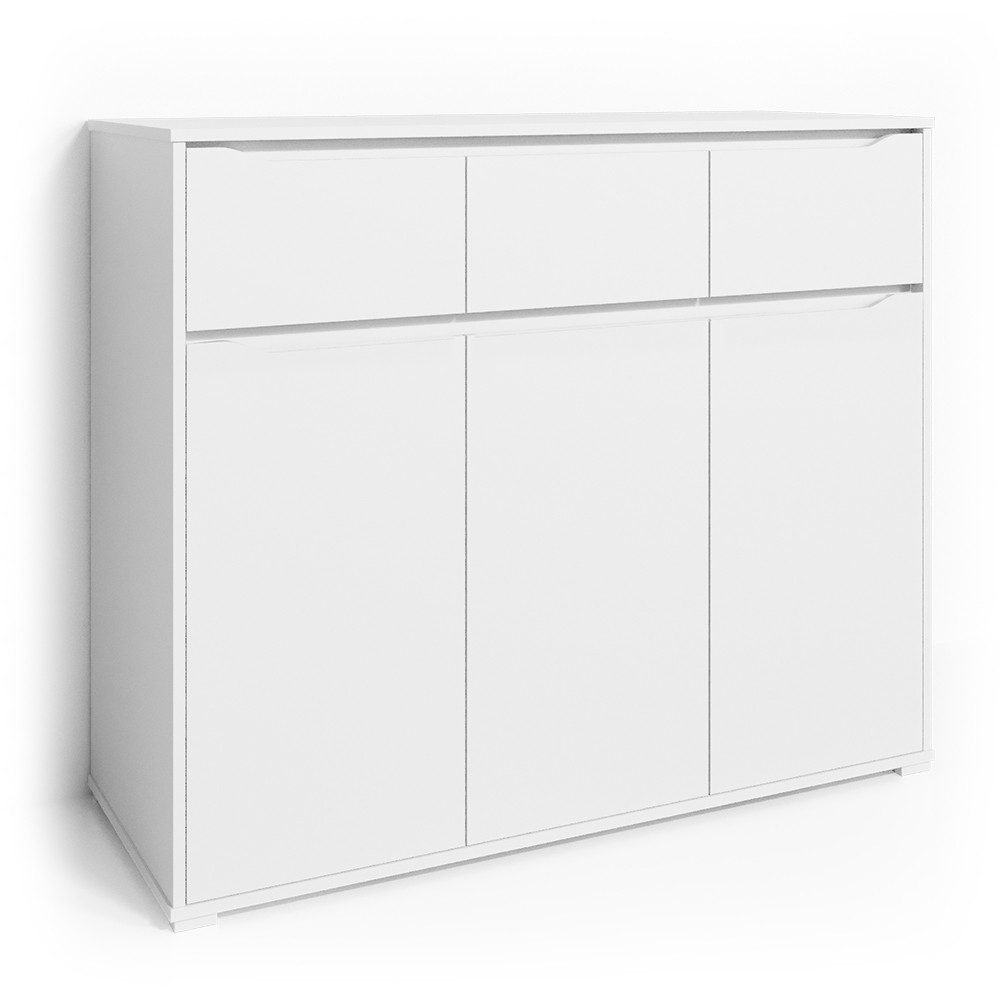 Vicco Kommode Ruben, Weiß, 120 x 101 cm mit Schubladen