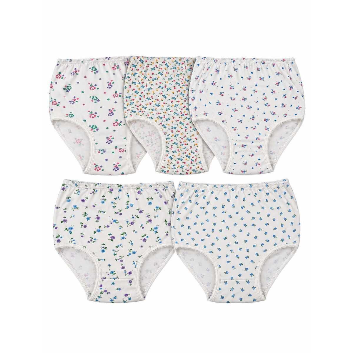 EloModa Taillenslip Damen Taillenslip 5er-Pack aus 100 % Baumwolle, Stickerei oder (5-St) 5er-Pack aus 100 % Baumwolle, wahlweise bestickt oder bedruckt
