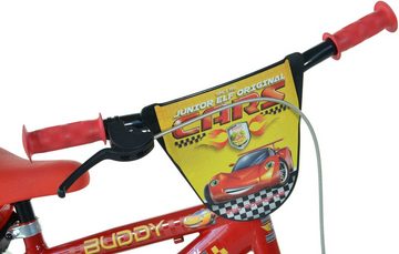 Dino Kinderfahrrad Cars Buddy 12 Zoll, 1 Gang, mit Stützrädern, Trinkflasche und Frontschild