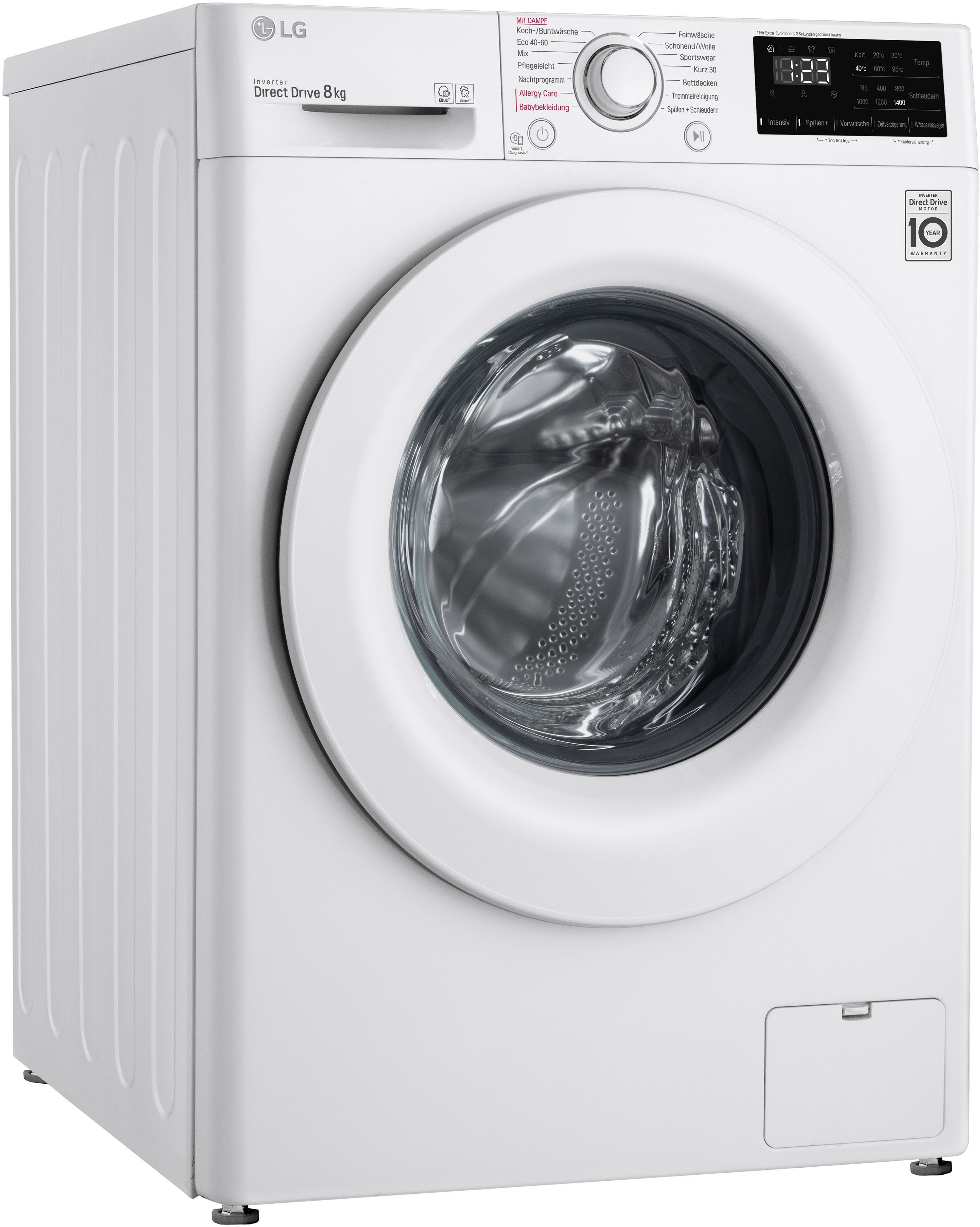 Image of LG Waschmaschine F14WM8LN0E, 8 kg, 1400 U/min