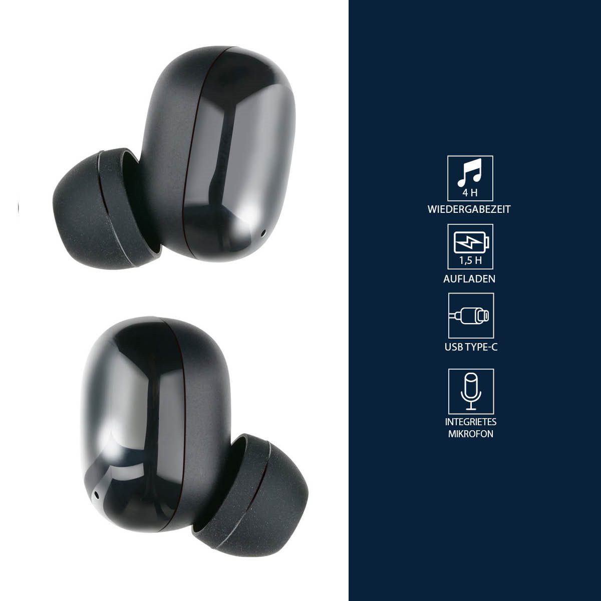 Grundig Grundig Bluetooth Kopfhörer - inkl. Ladeetui In-Ear-Kopfhörer